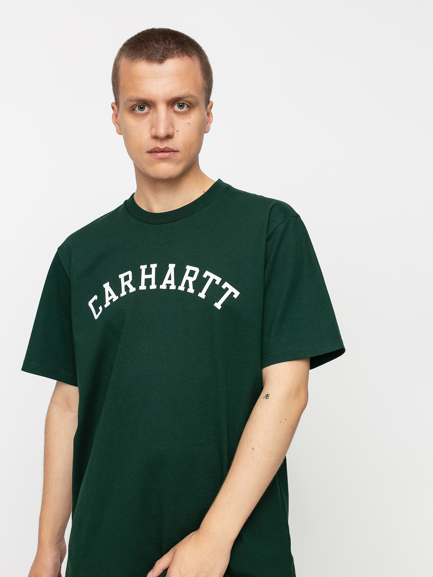 T-shirt Carhartt WIP University (bottle green/white)