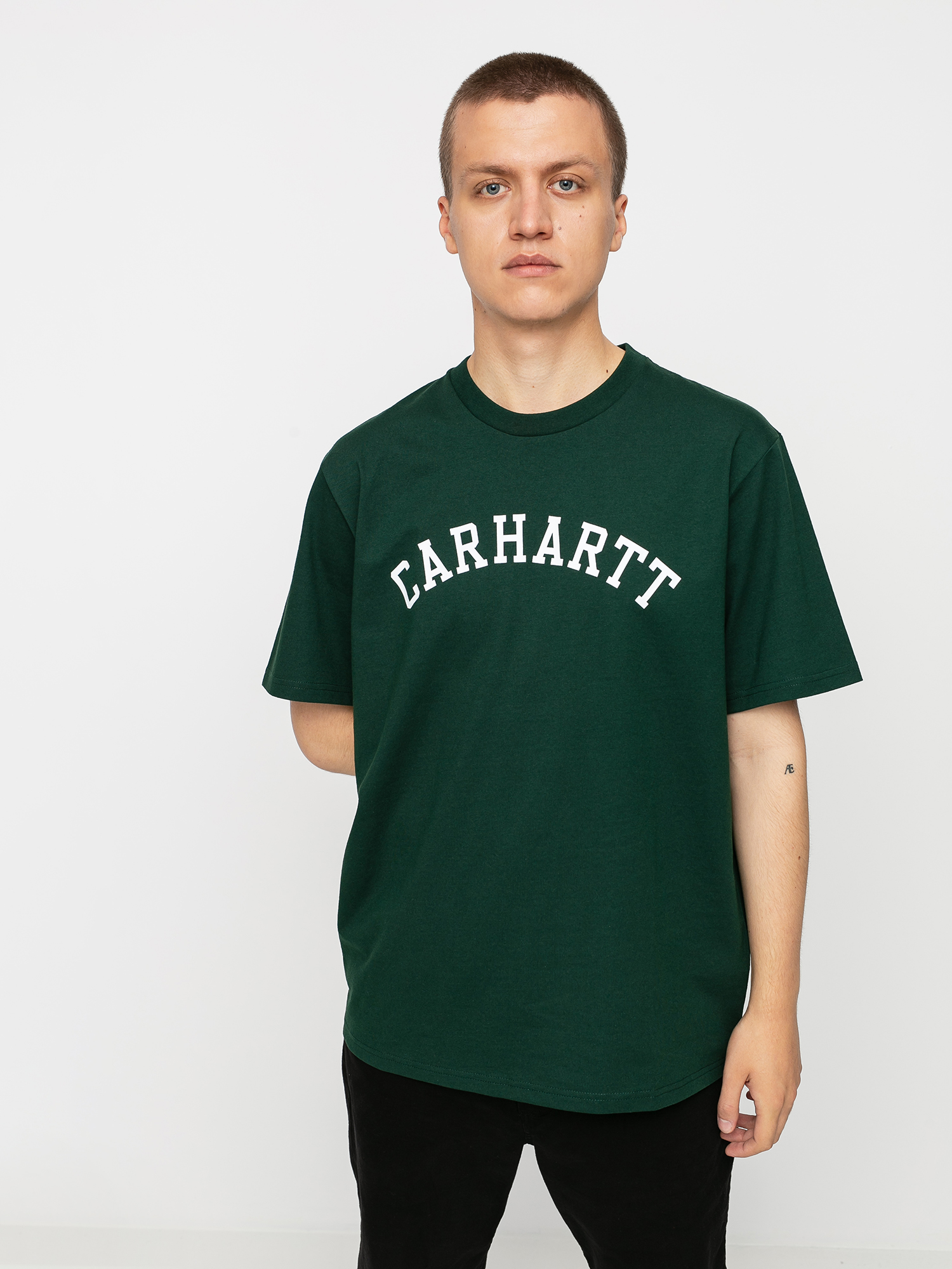 T-shirt Carhartt WIP University (bottle green/white)