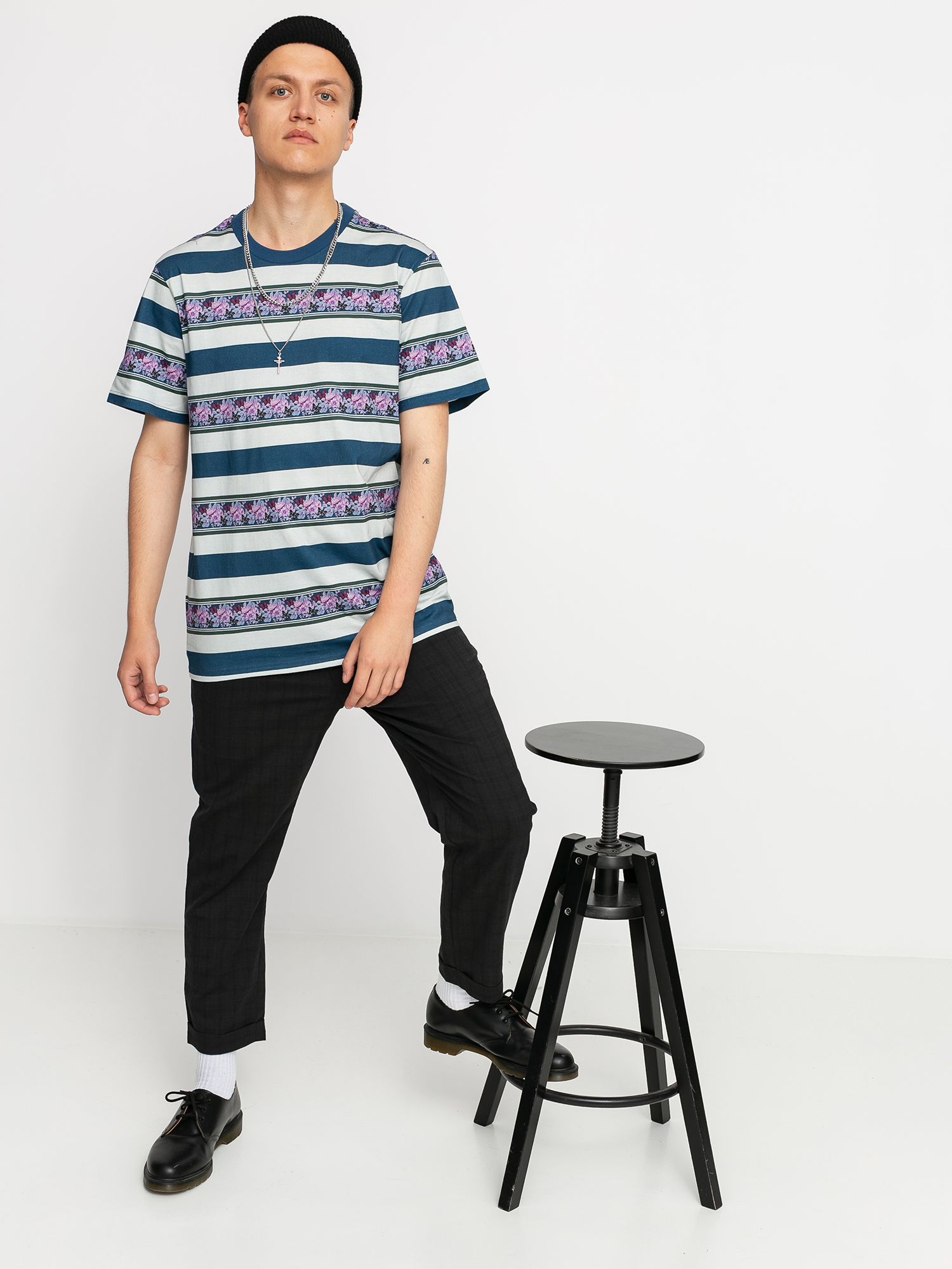 T-shirt HUF Monarch Stripe (pale aqua)