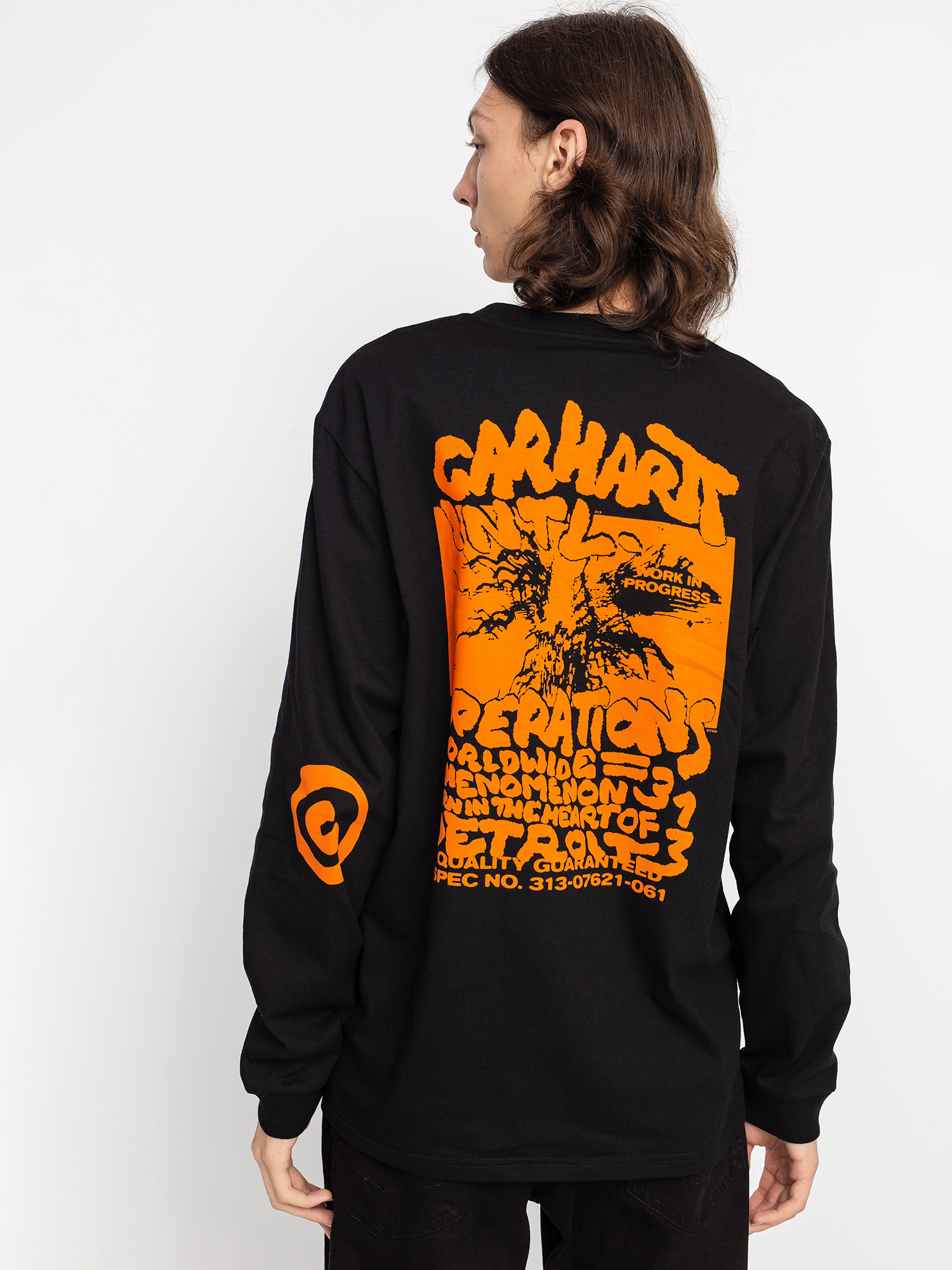 Longsleeve Carhartt WIP International Operations (black/orange)