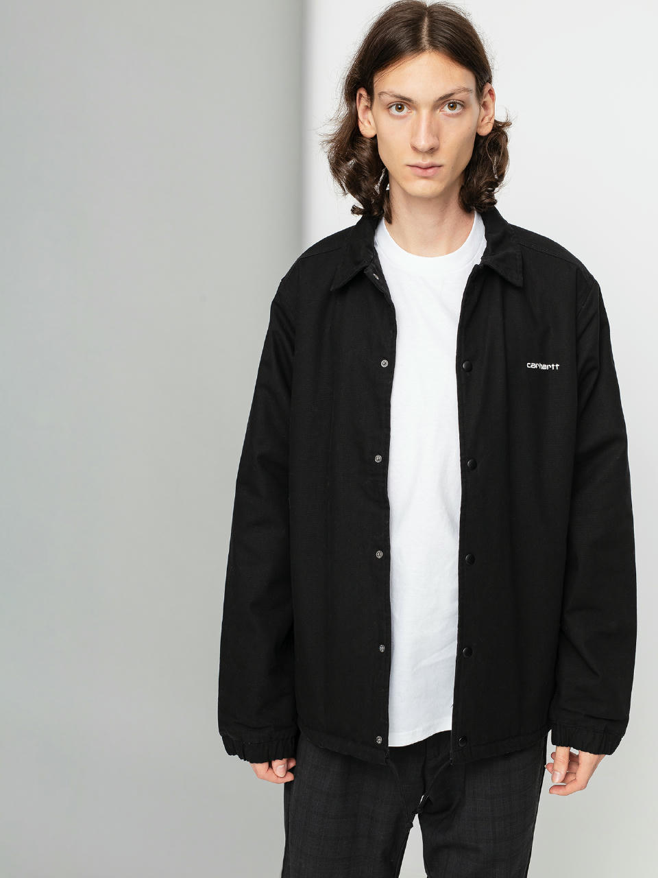 Kurtka Carhartt WIP Canvas Coach (black/white)