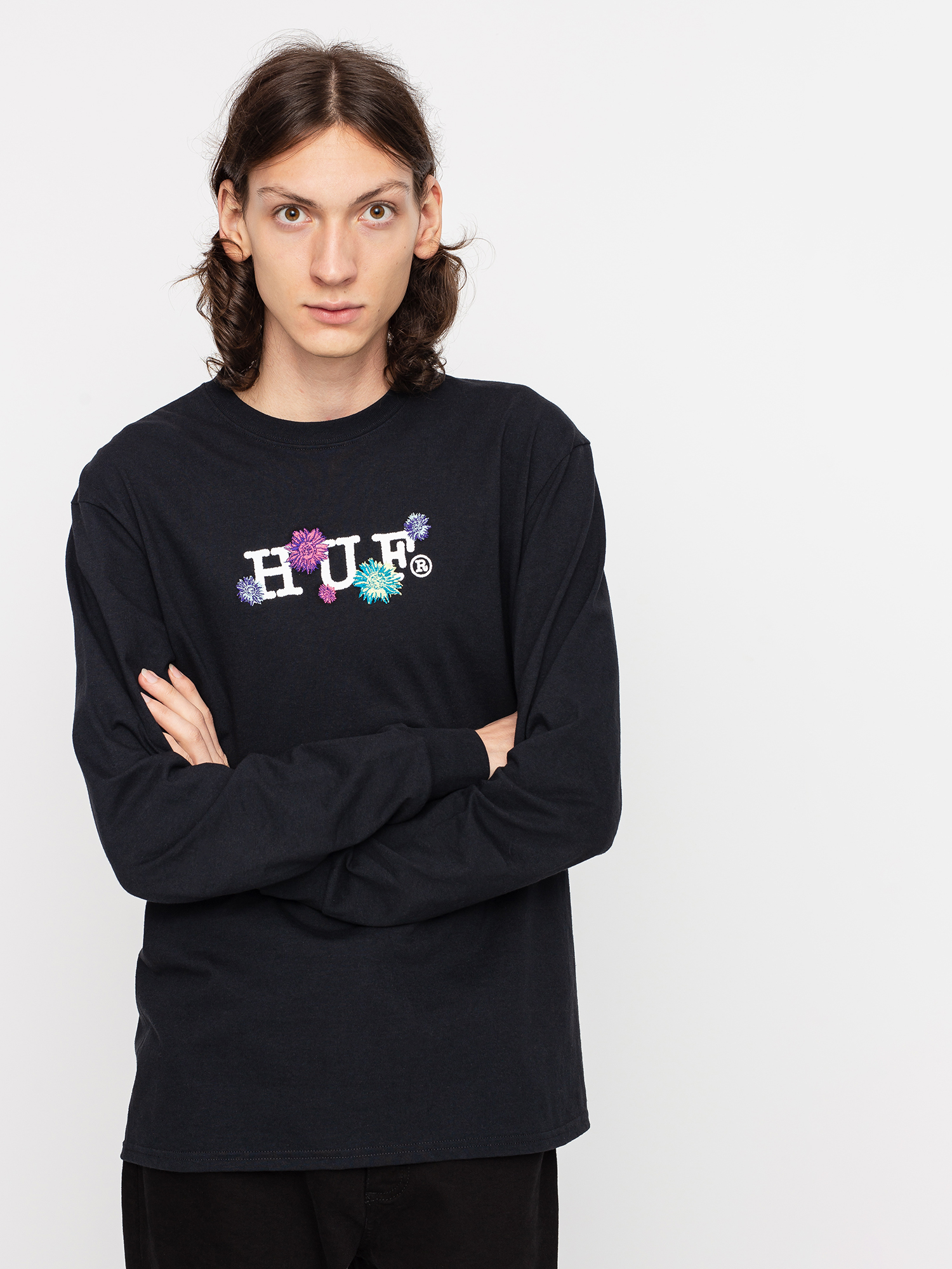 Longsleeve HUF Psycho Daisies (black)