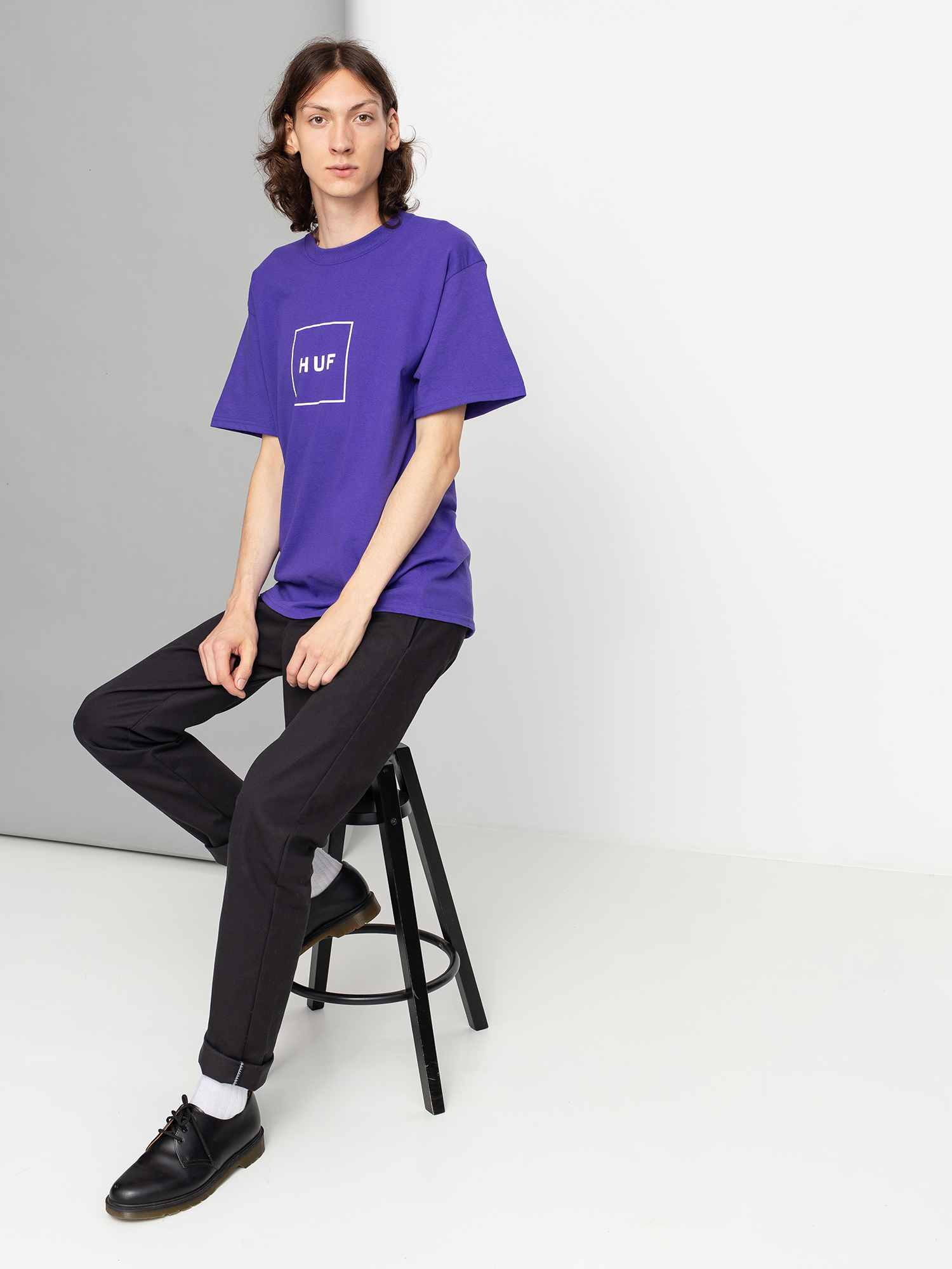 T-shirt HUF Essentials Box Logo (purple)