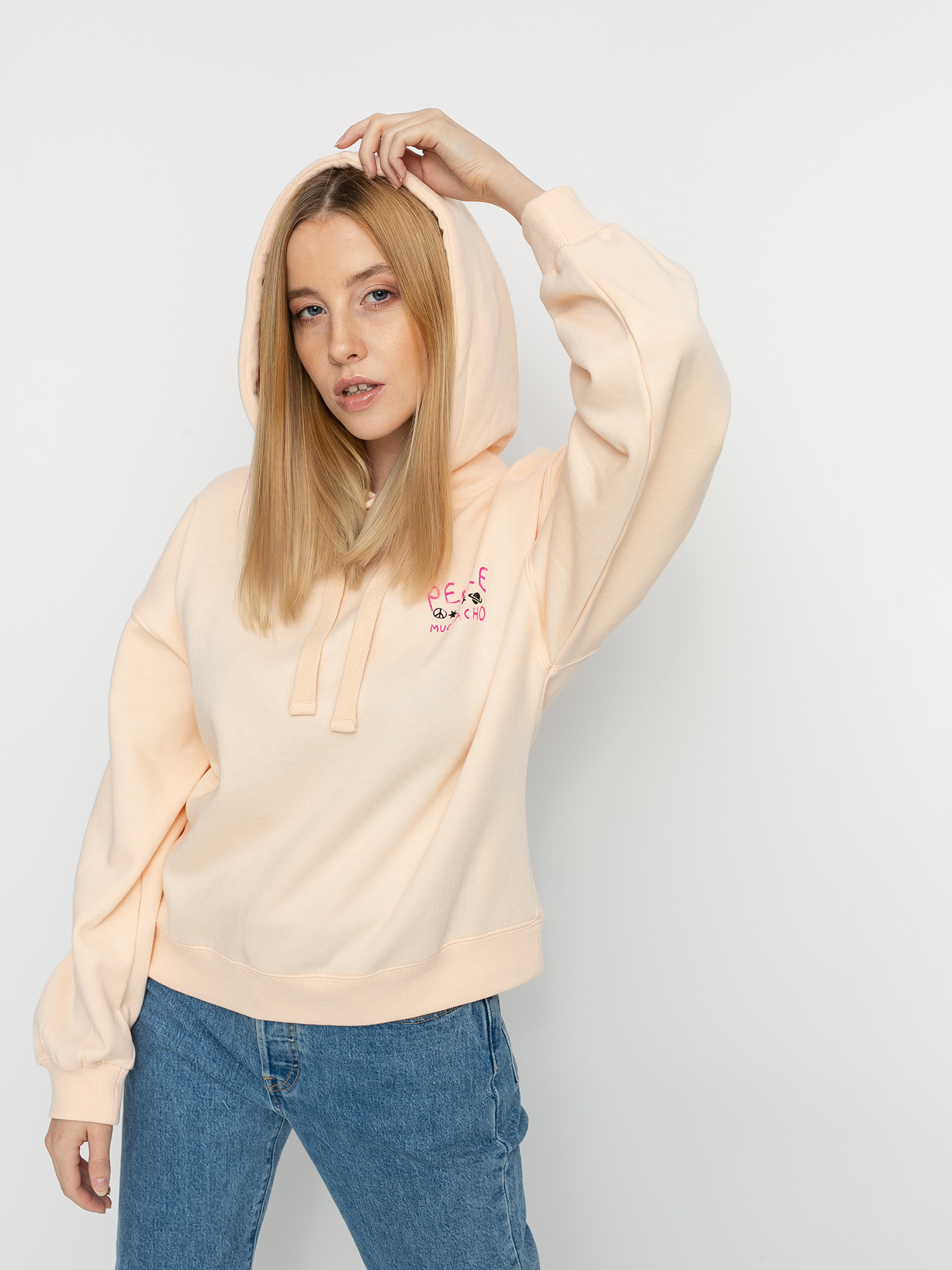 Bluza z kapturem Volcom Ozzy Wave HD Wmn (light peach)