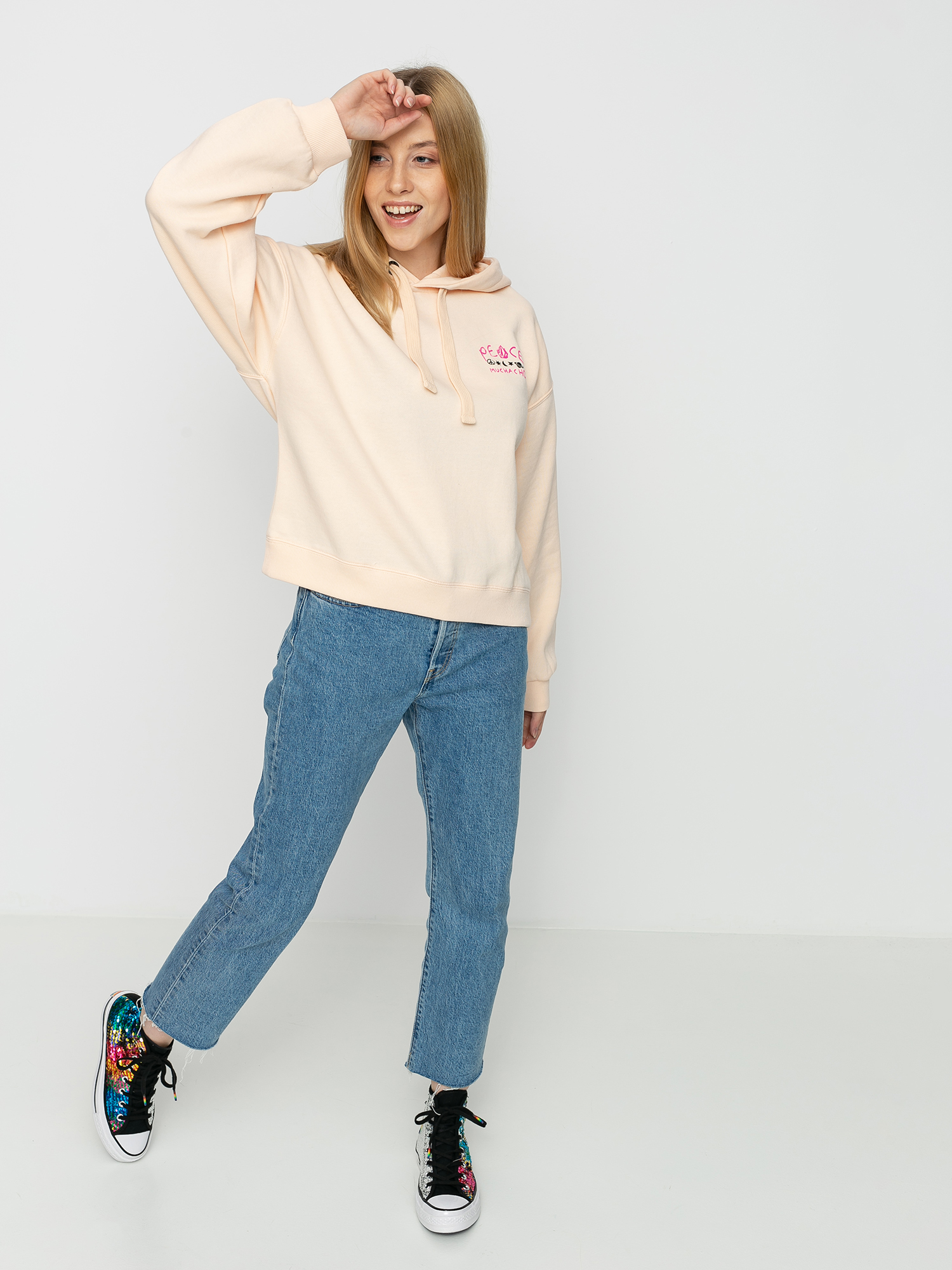 Bluza z kapturem Volcom Ozzy Wave HD Wmn (light peach)