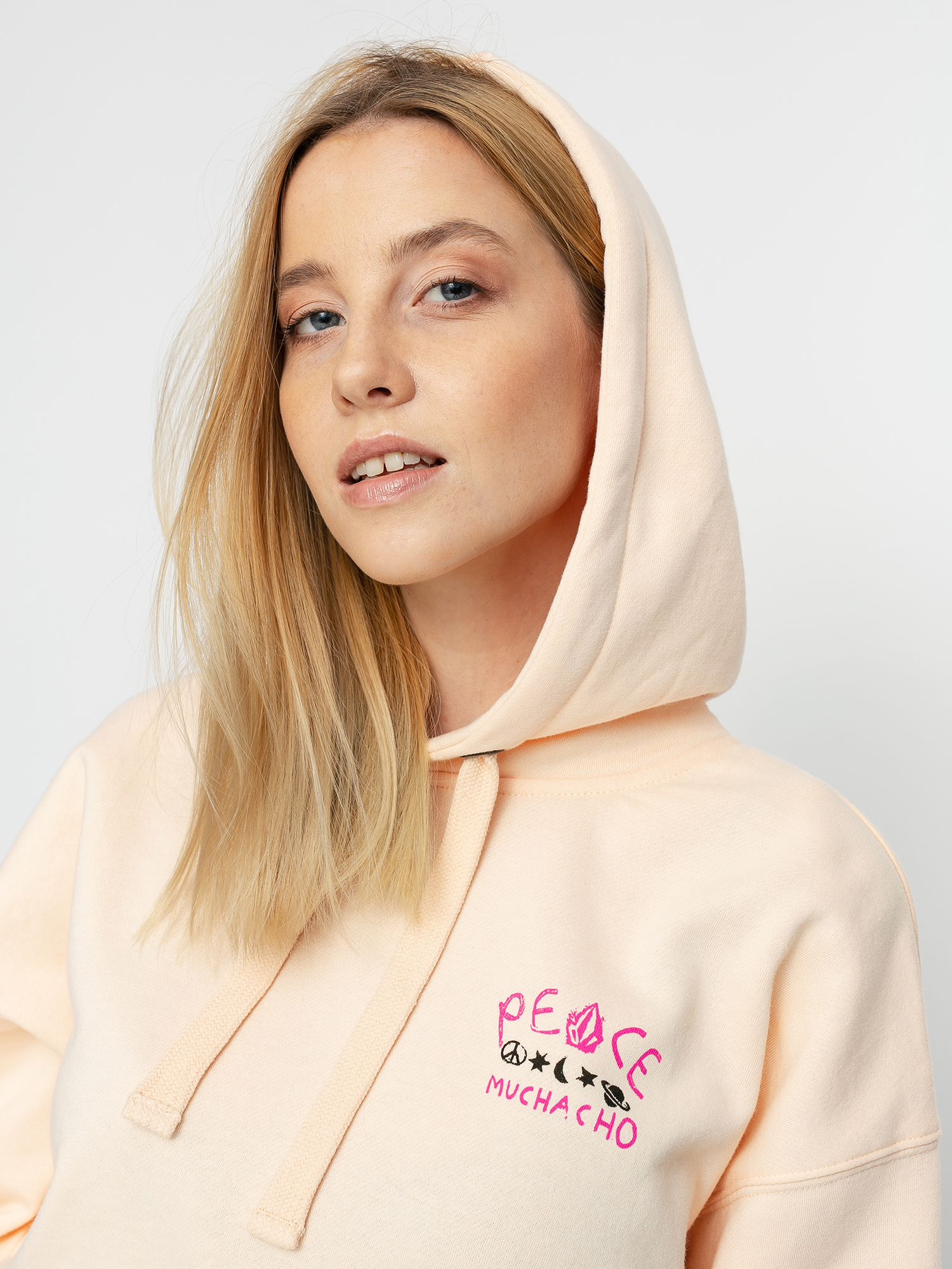 Bluza z kapturem Volcom Ozzy Wave HD Wmn (light peach)
