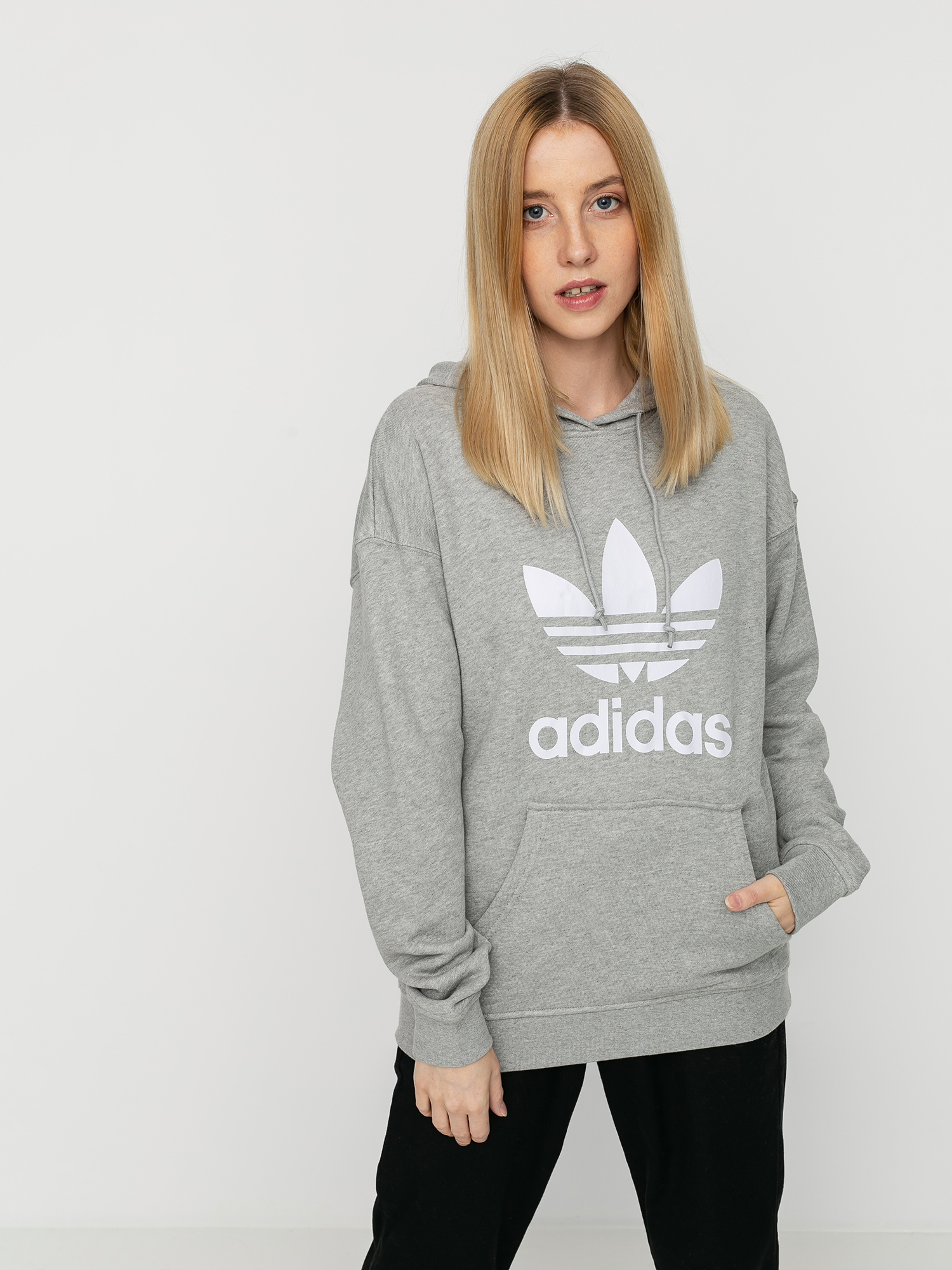 Bluza z kapturem adidas Originals Trf HD Wmn (mgreyh/white)
