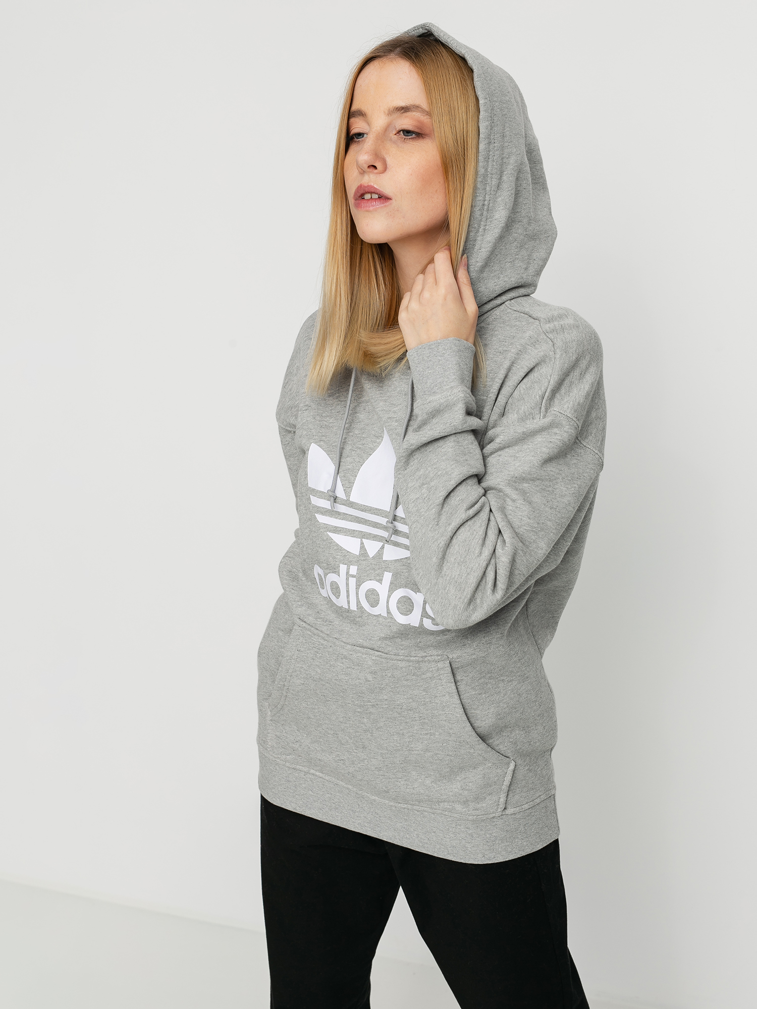 Bluza z kapturem adidas Originals Trf HD Wmn (mgreyh/white)