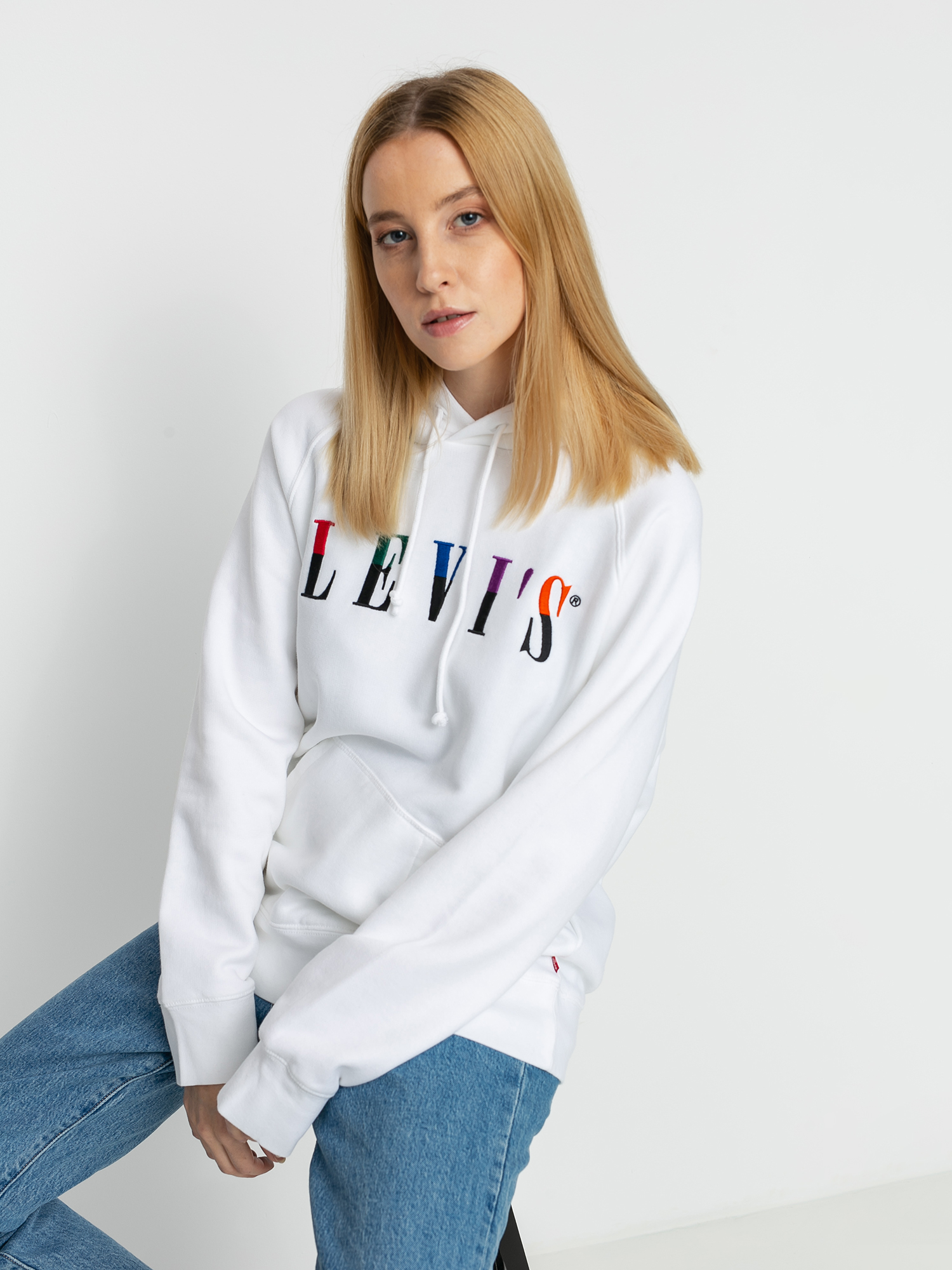 Bluza z kapturem Levi's® Graphic Sport HD Wmn (split serif multicolor white)