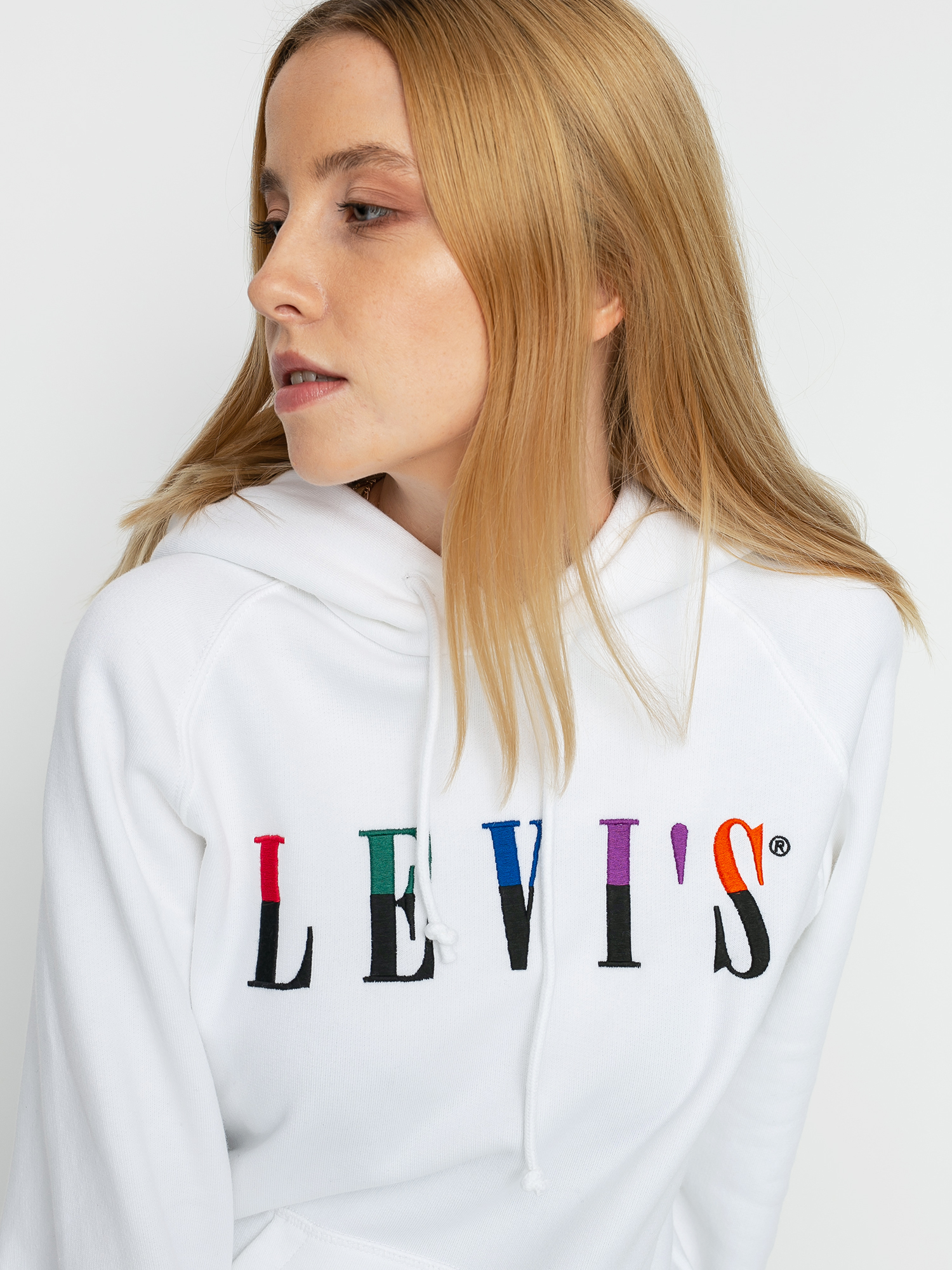 Bluza z kapturem Levi's® Graphic Sport HD Wmn (split serif multicolor white)