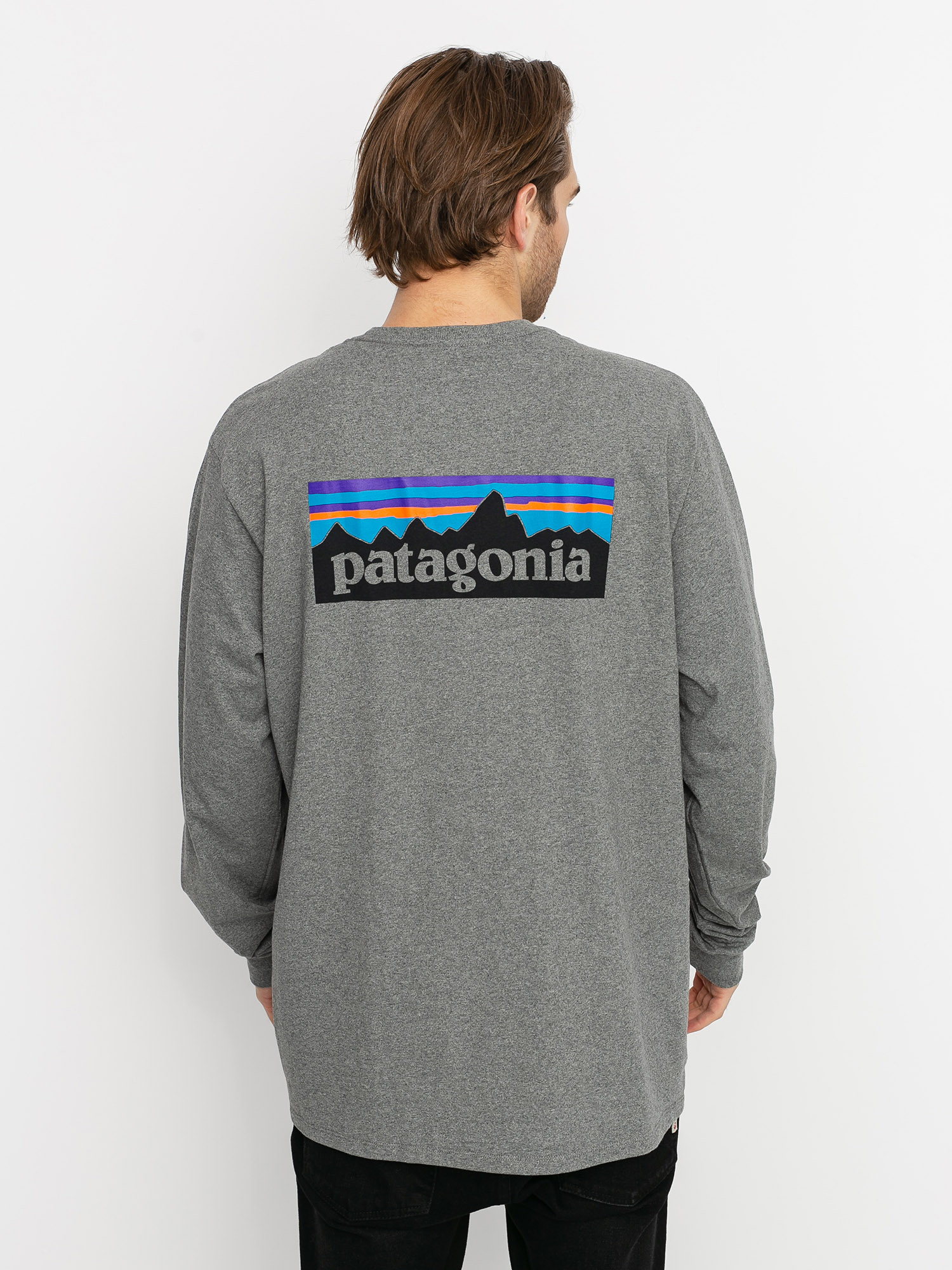 Longsleeve Patagonia P 6 Logo Responsibili (gravel heather)