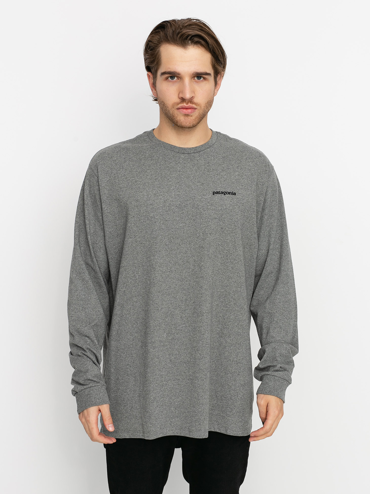 Longsleeve Patagonia P 6 Logo Responsibili (gravel heather)