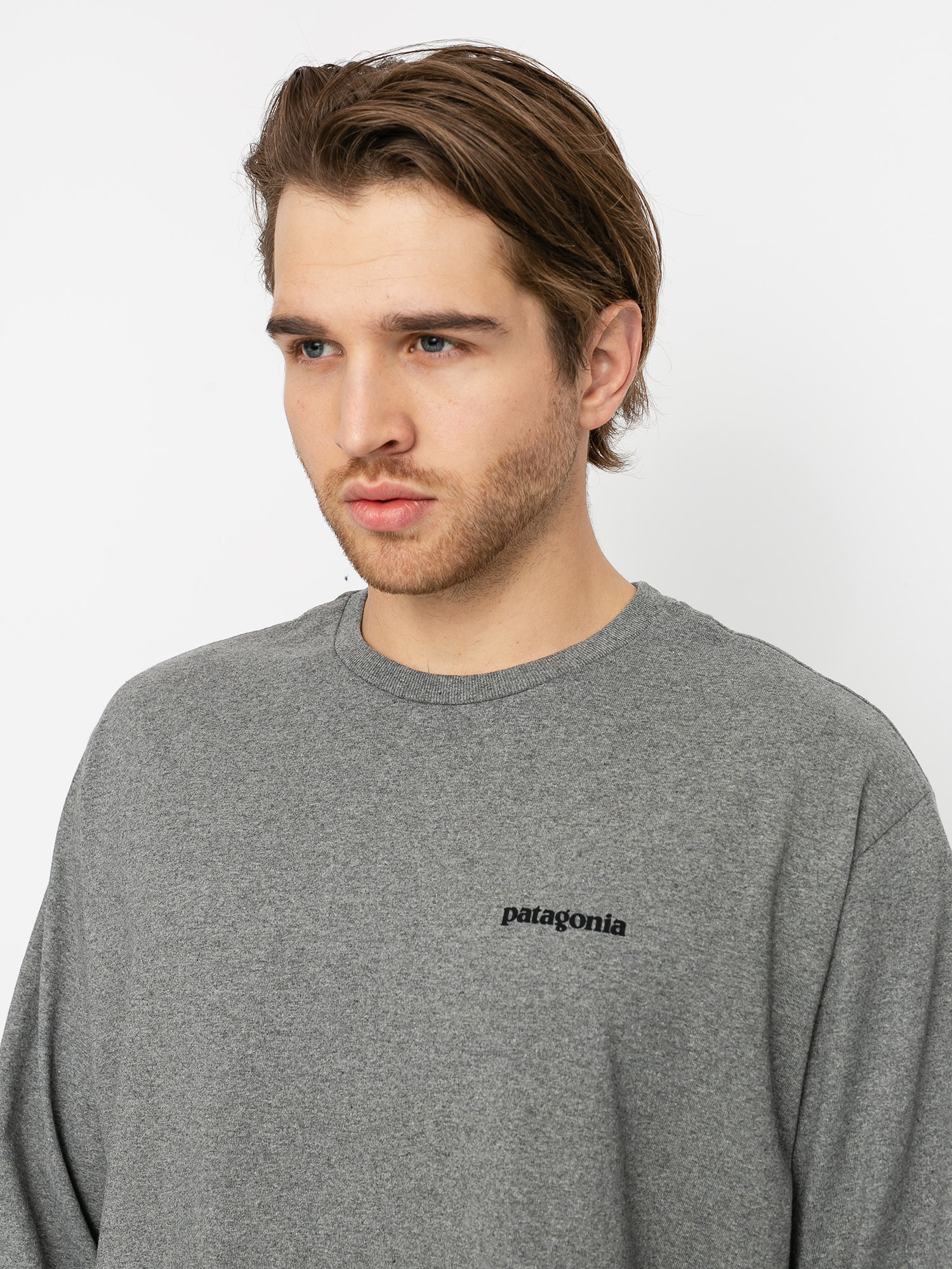 Longsleeve Patagonia P 6 Logo Responsibili (gravel heather)