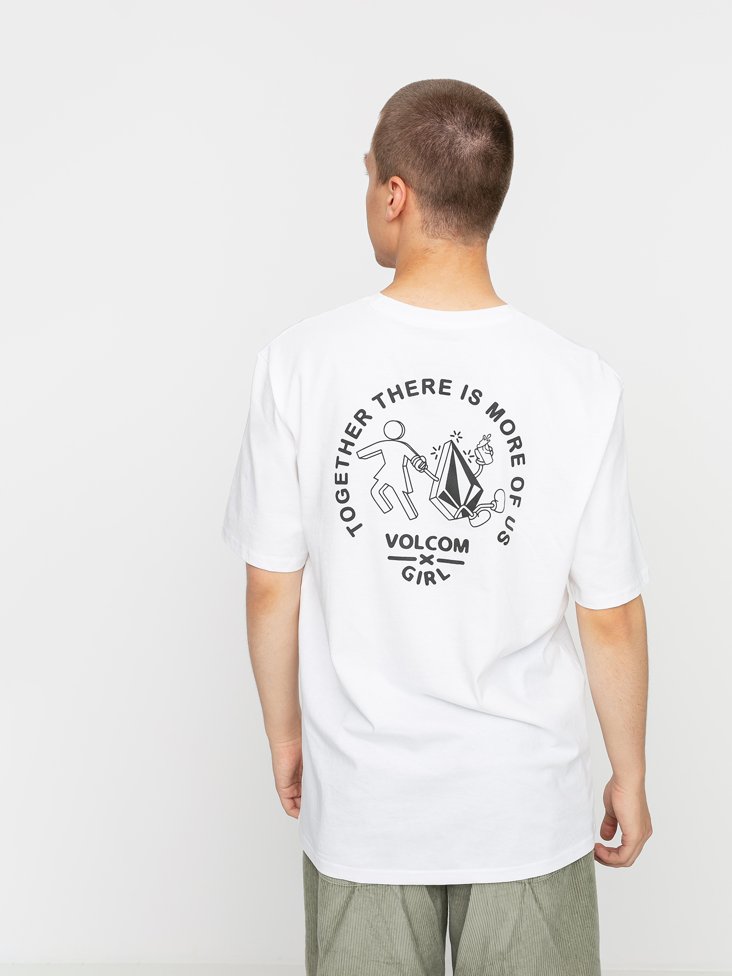T-shirt Volcom X Girl Skateboards Stonely Rlx (white)