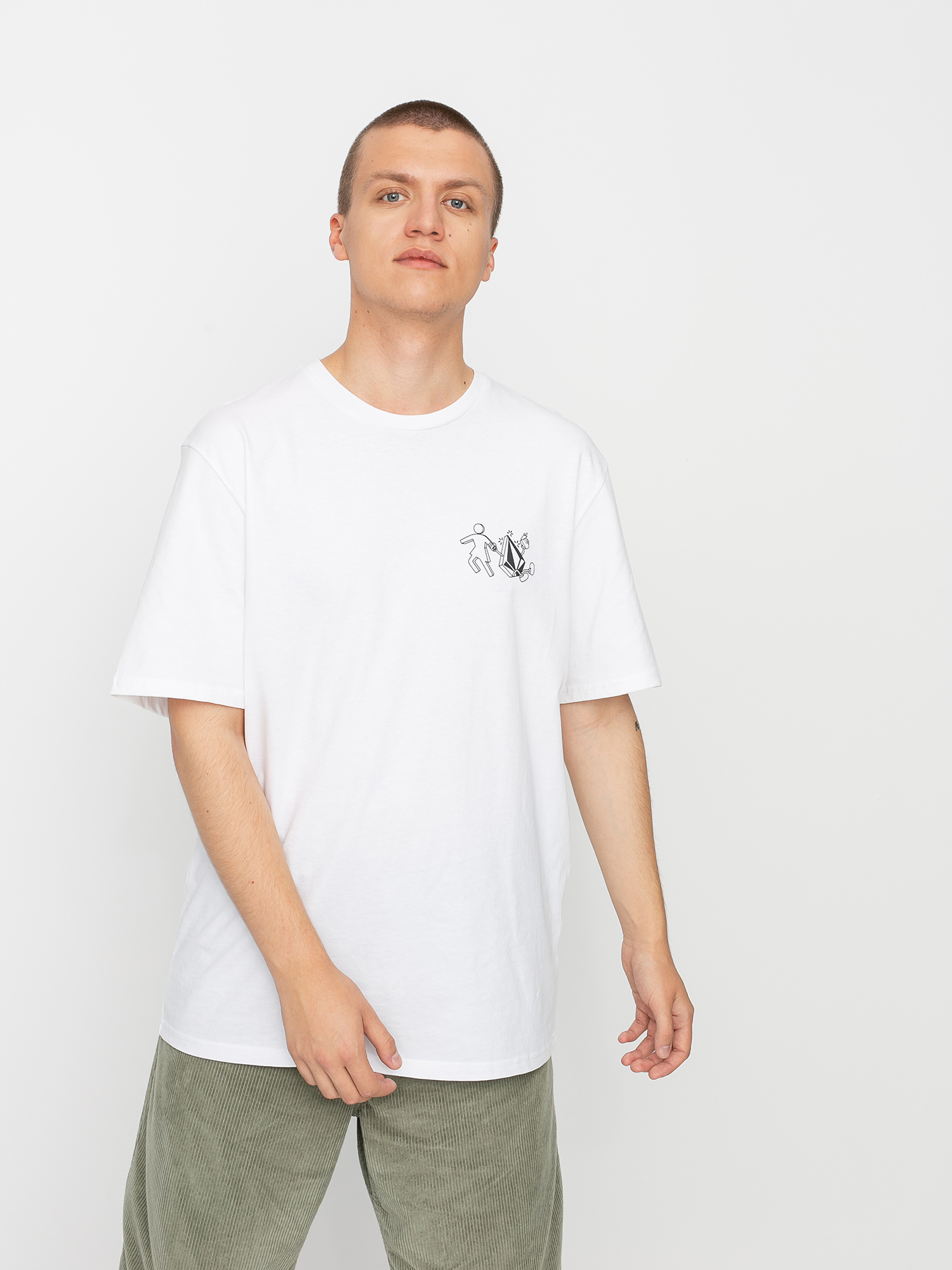 T-shirt Volcom X Girl Skateboards Stonely Rlx (white)