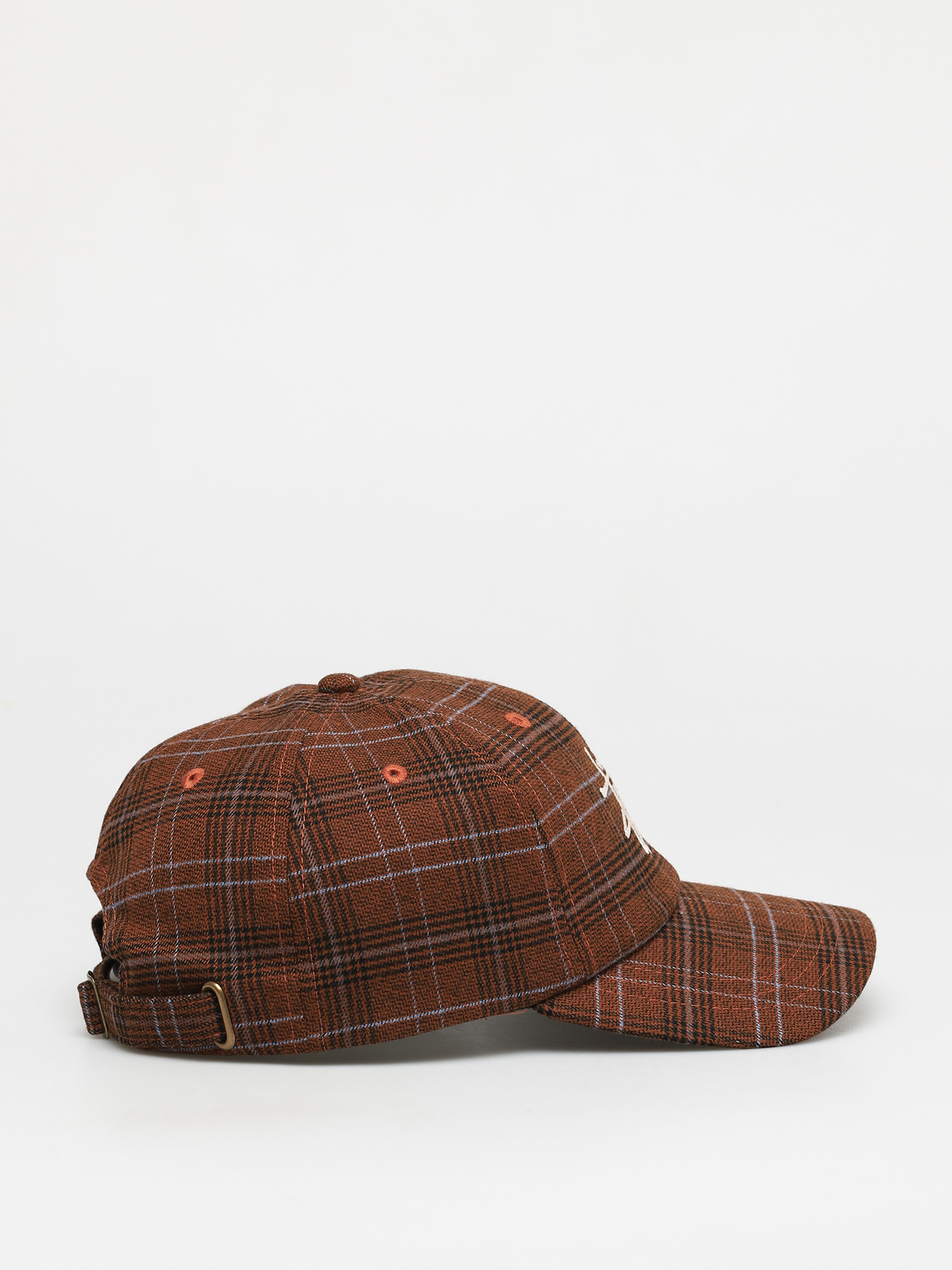 Czapka z daszkiem Stussy Big Logo Plaid Low Pro ZD (brown)