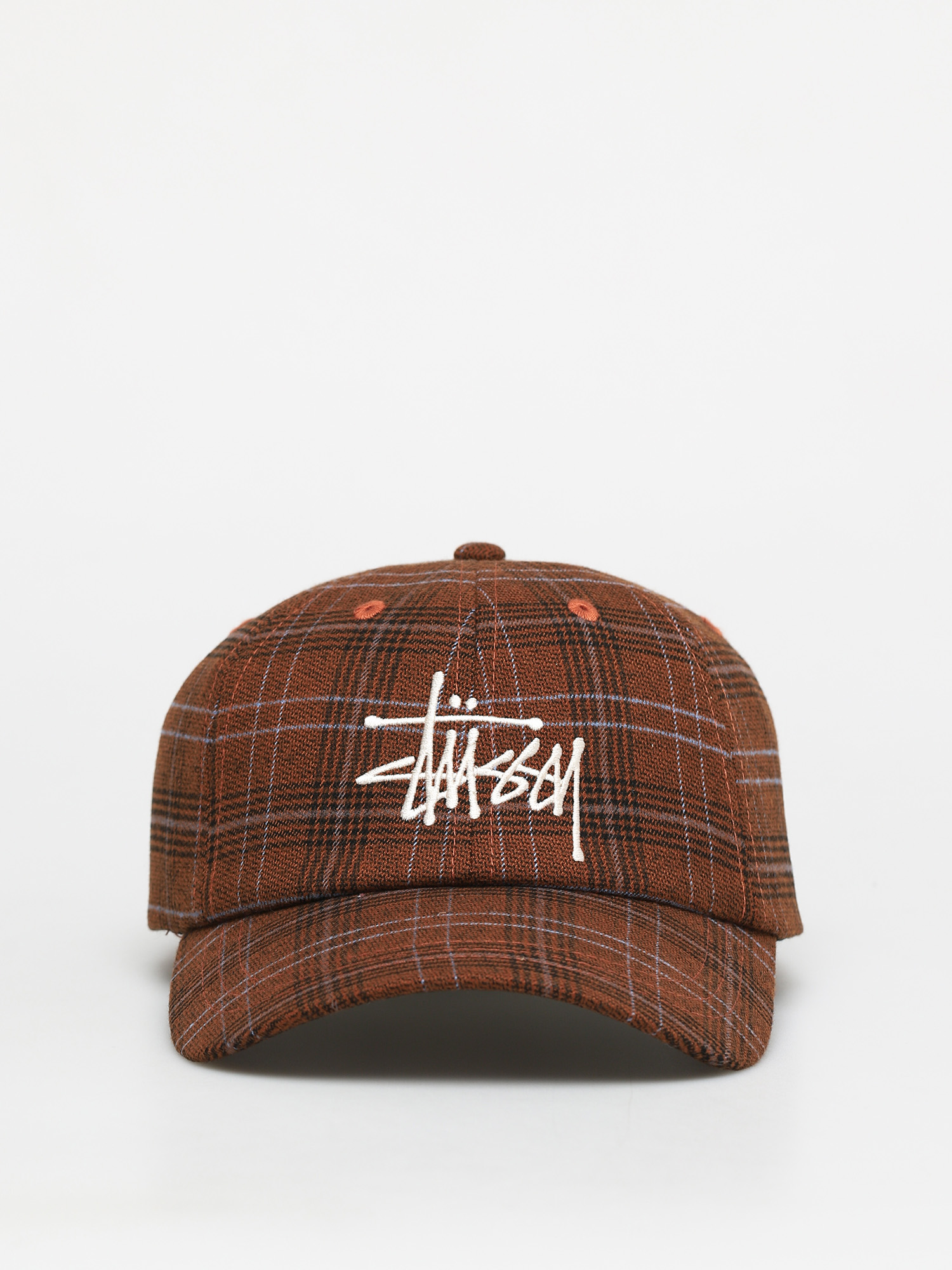 Czapka z daszkiem Stussy Big Logo Plaid Low Pro ZD (brown)