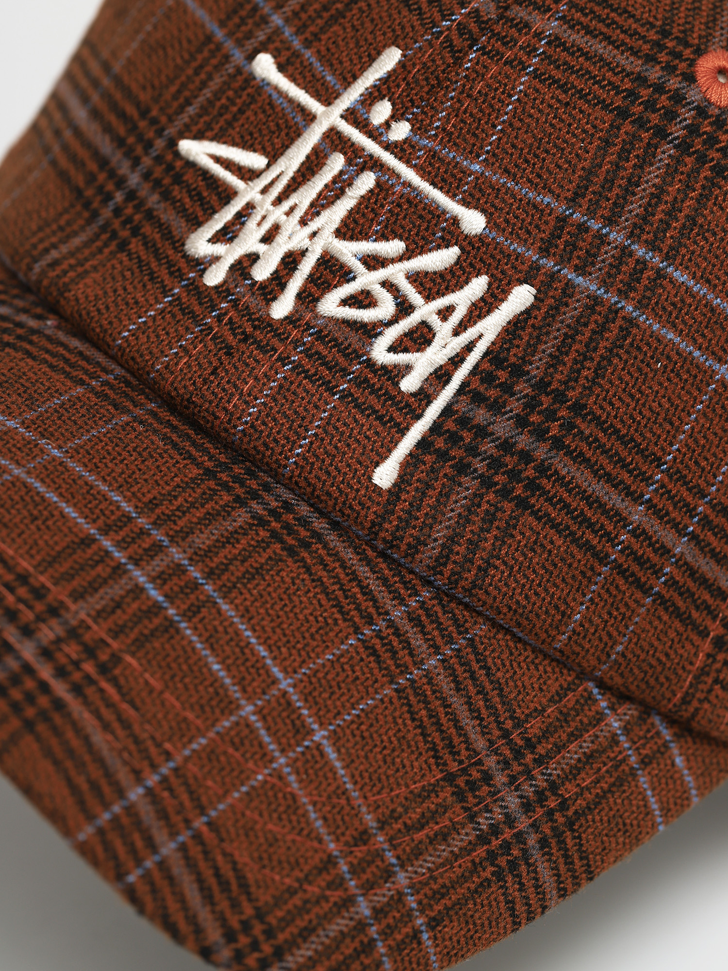 Czapka z daszkiem Stussy Big Logo Plaid Low Pro ZD (brown)