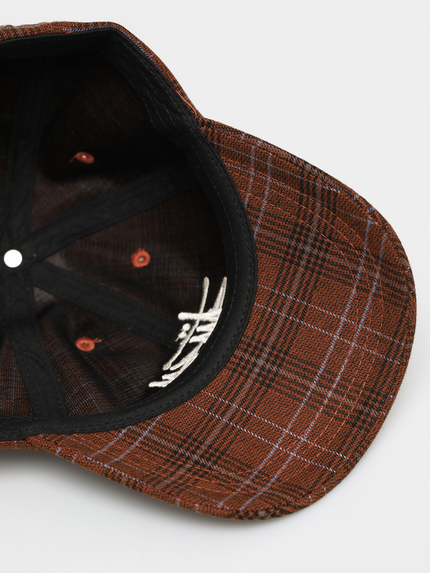 Czapka z daszkiem Stussy Big Logo Plaid Low Pro ZD (brown)