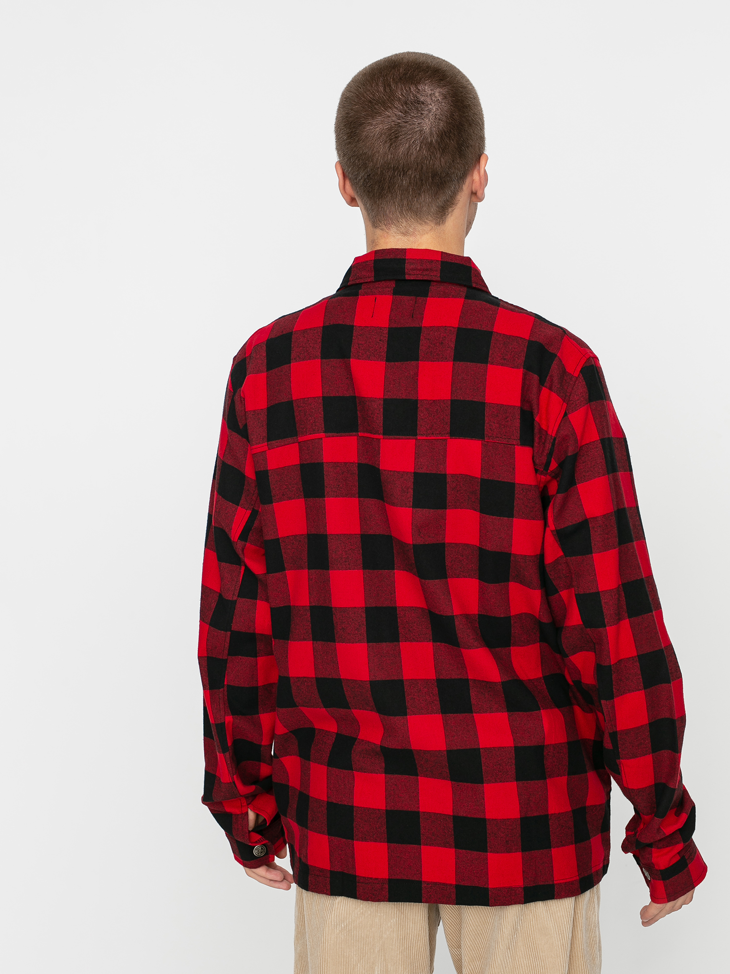 Koszula The Hive Flannel Overshirt Zip (black/red)