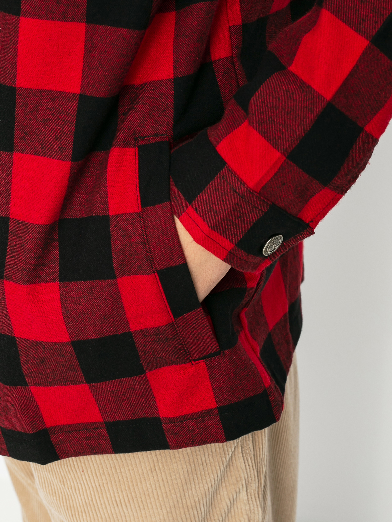 Koszula The Hive Flannel Overshirt Zip (black/red)