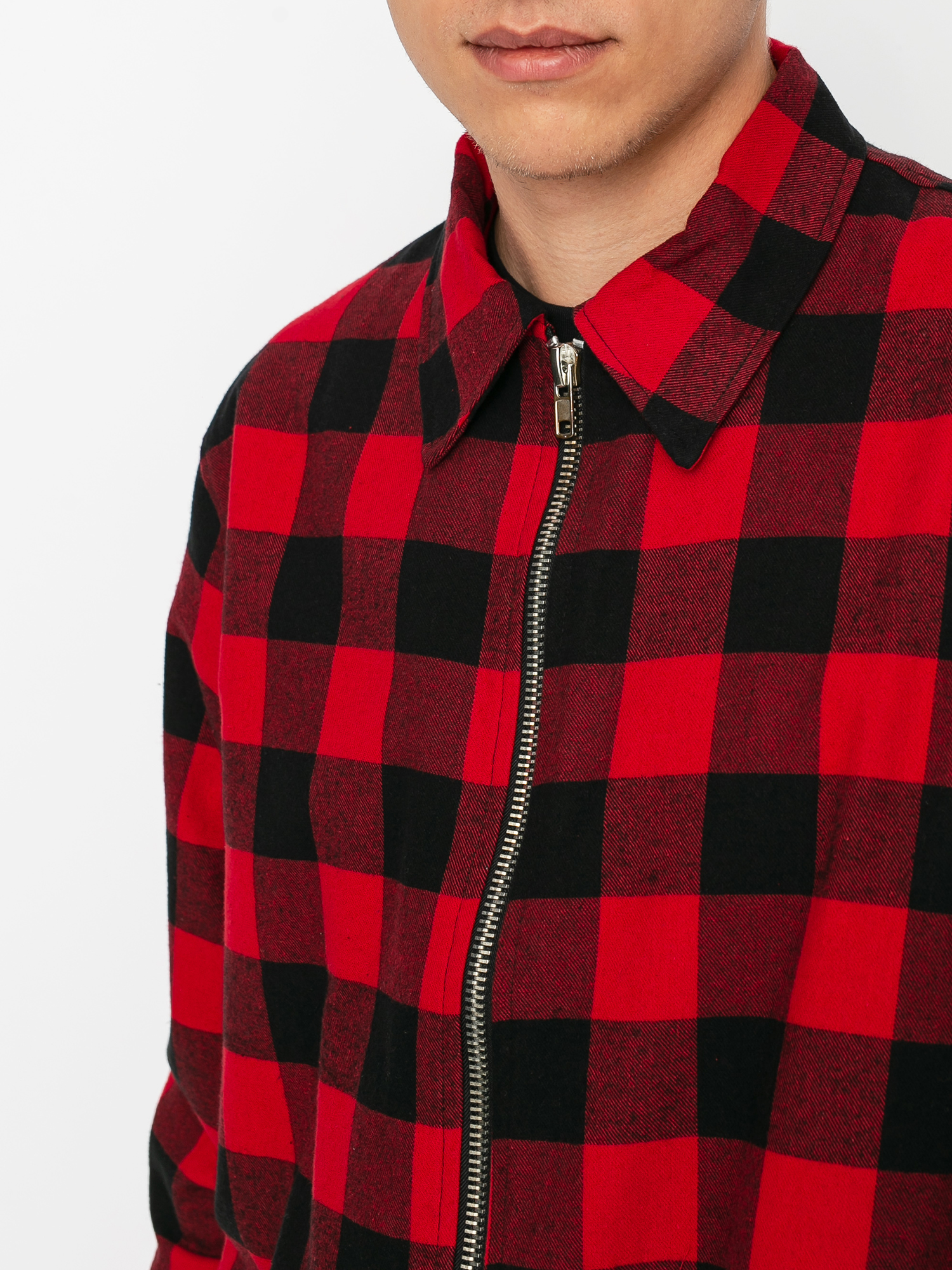 Koszula The Hive Flannel Overshirt Zip (black/red)