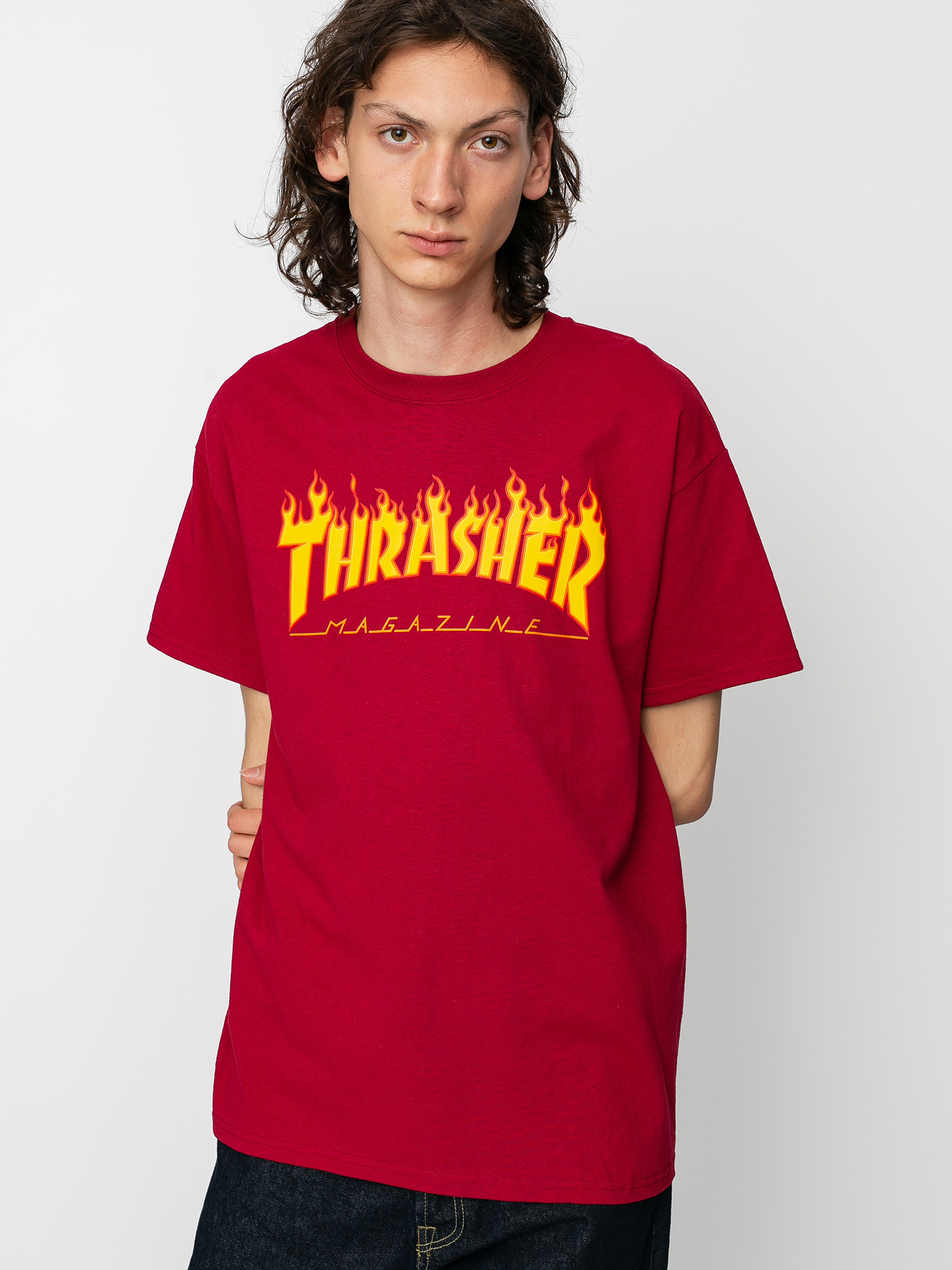 T-shirt Thrasher Flame (cardinal)