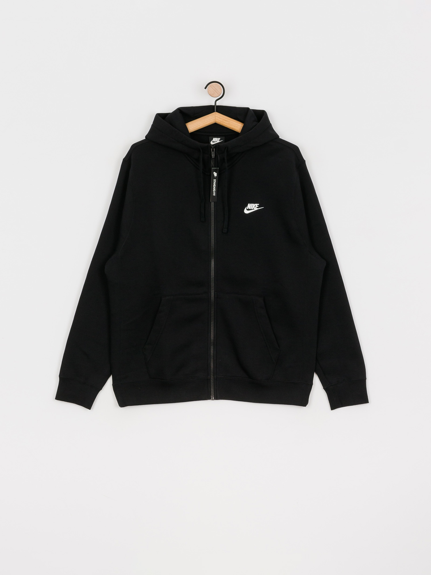 Bluza z kapturem Nike Sportswear Club ZHD (black/black/white)