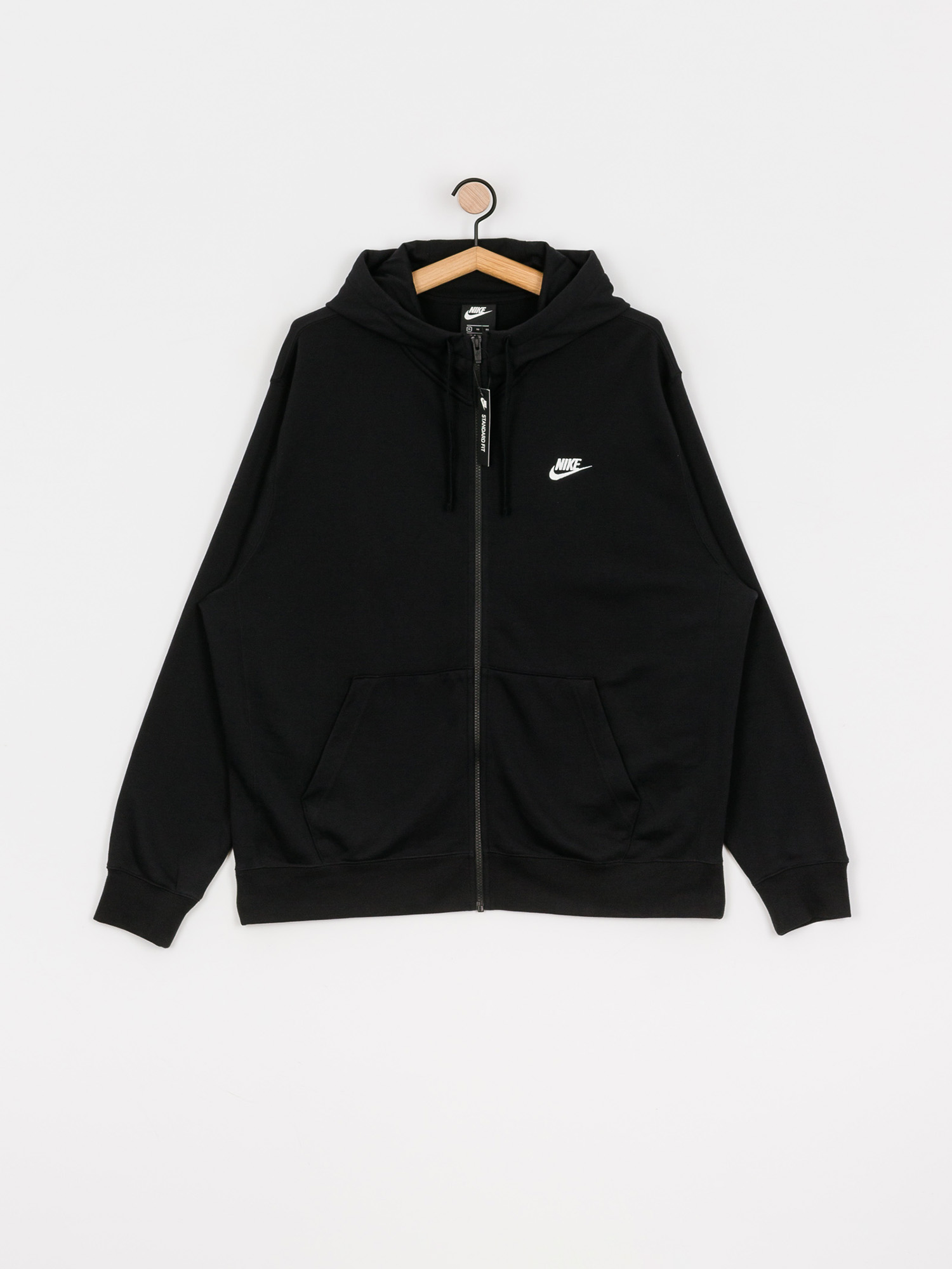 Bluza z kapturem Nike Sportswear Club FT ZHD (black/black/white)