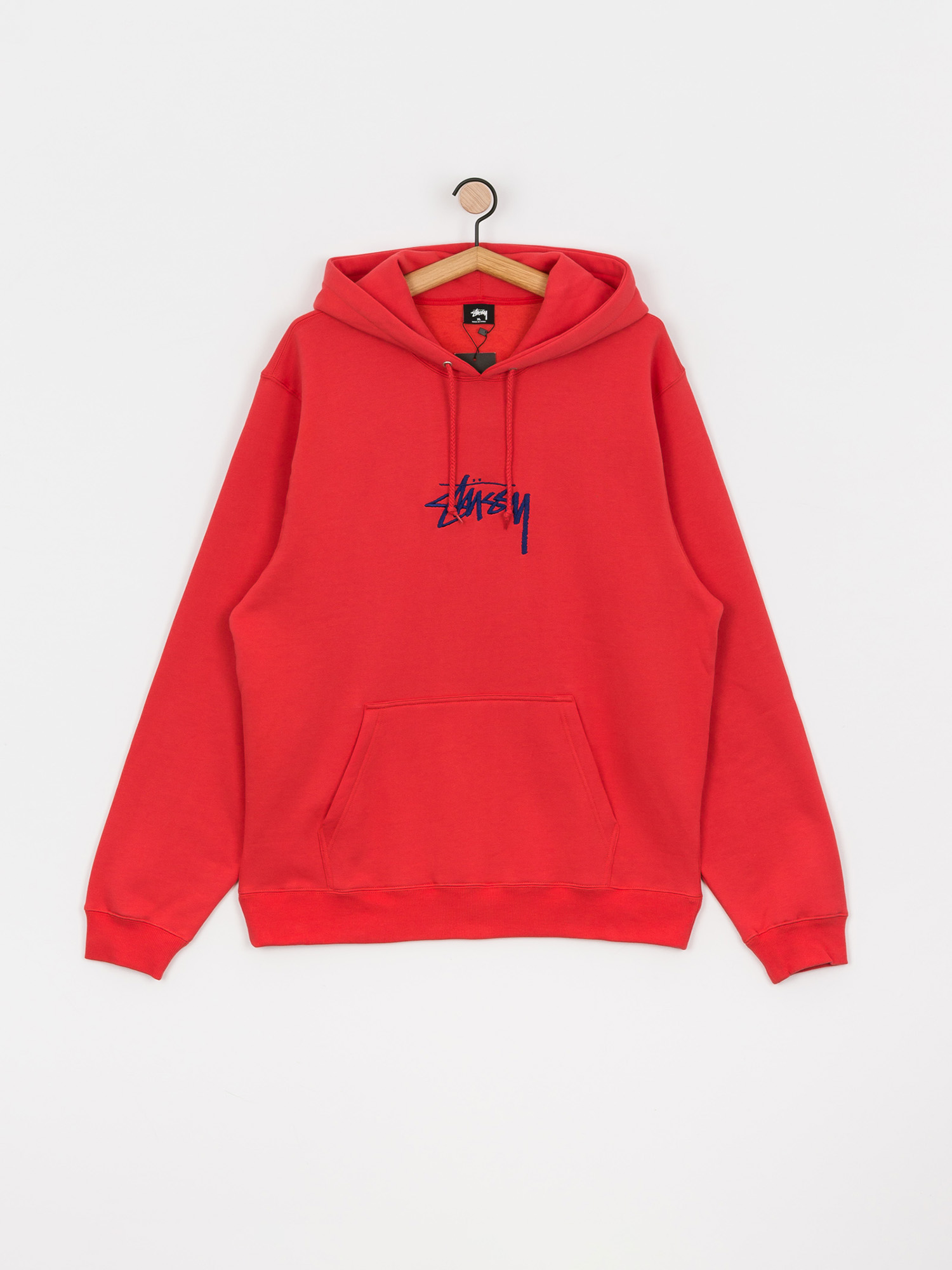 Bluza z kapturem Stussy Stock Logo App HD (pale red)