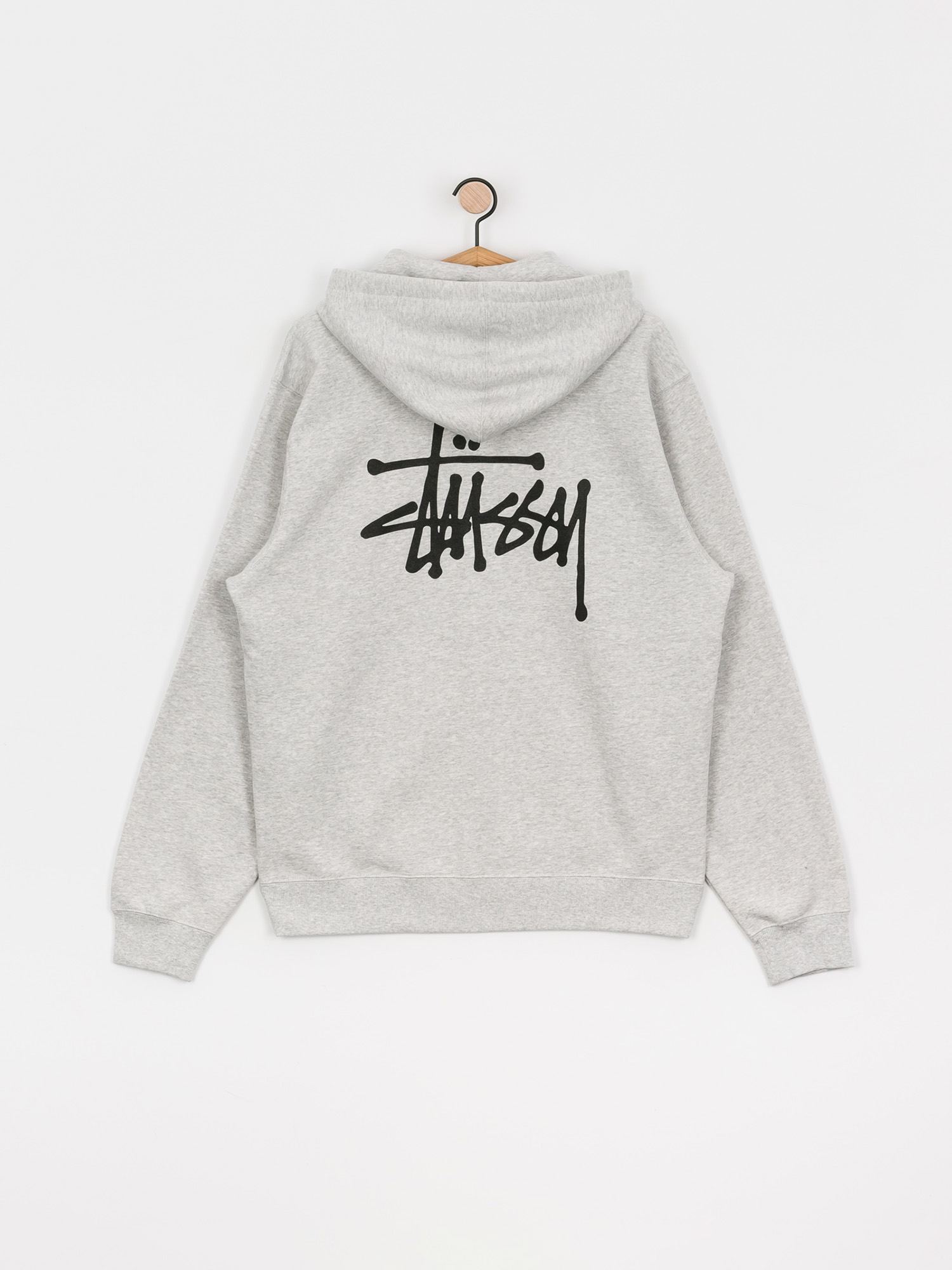 Bluza z kapturem Stussy Basic Stussy ZHD (ash heather)