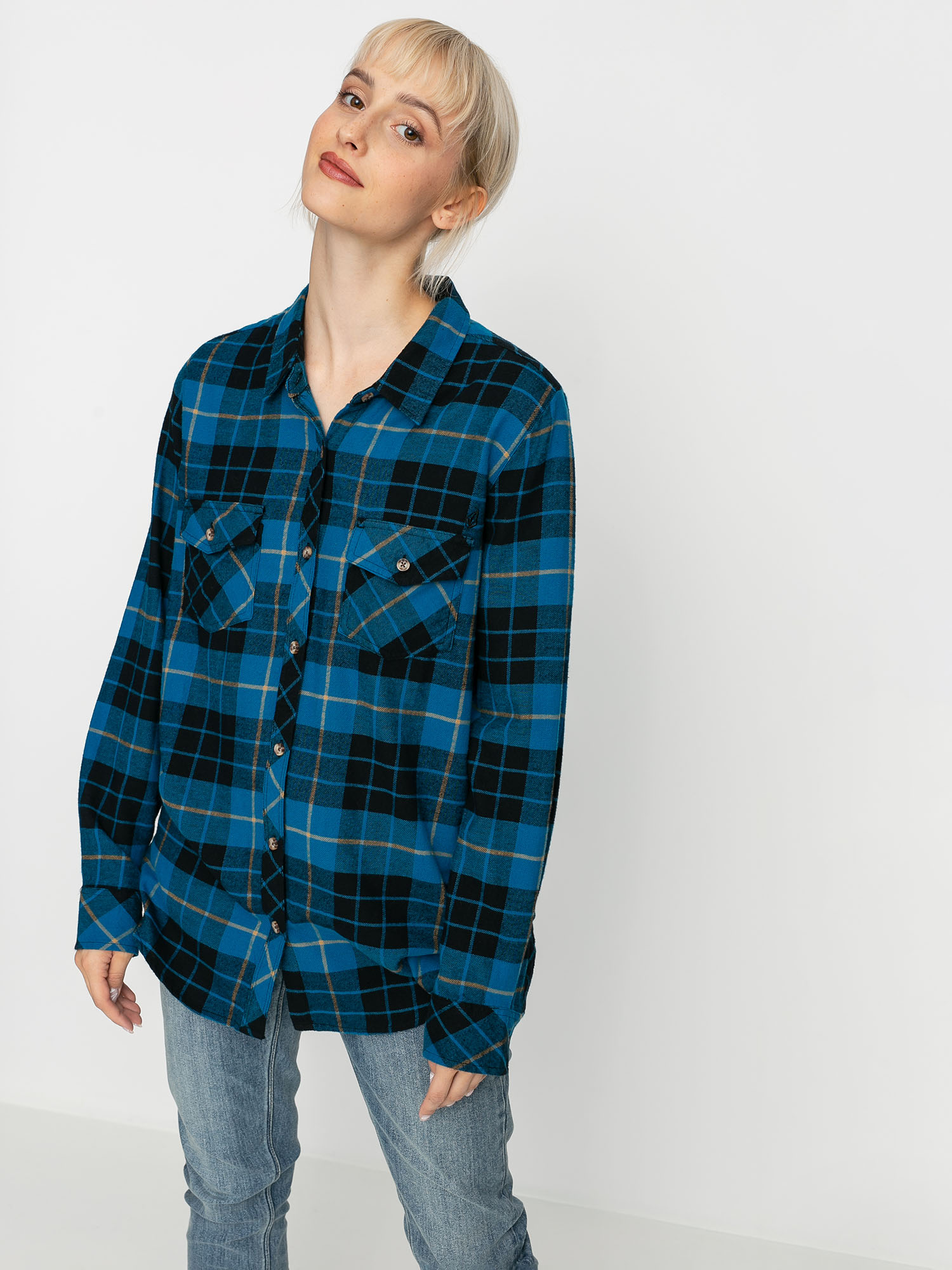 Koszula Volcom Getting Rad Plaid Ls Wmn (turkish blue)