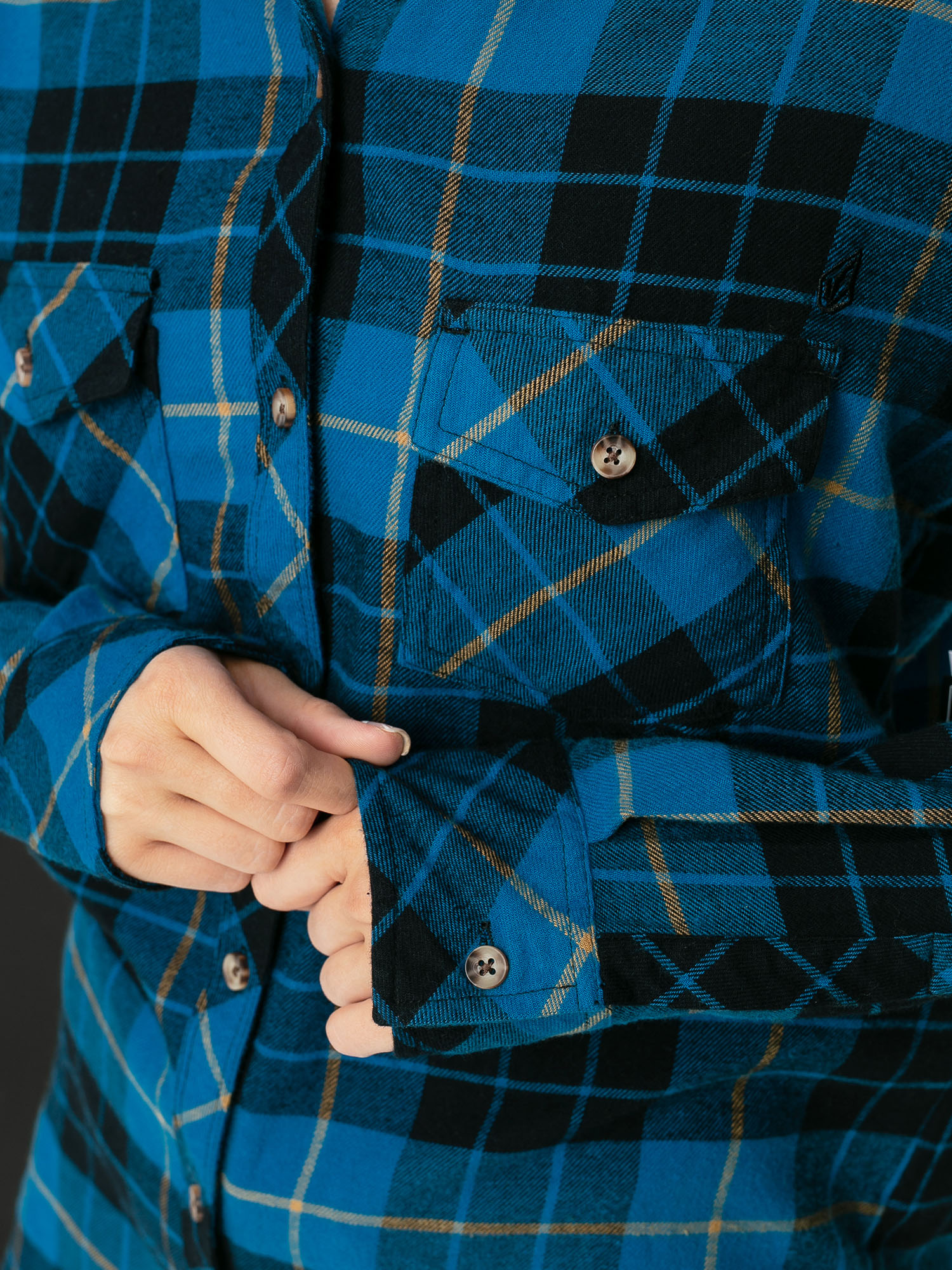Koszula Volcom Getting Rad Plaid Ls Wmn (turkish blue)