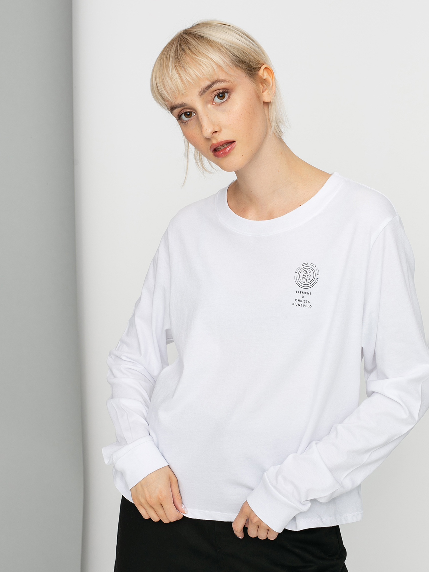 Longsleeve Element Christa Crop Wmn (white)