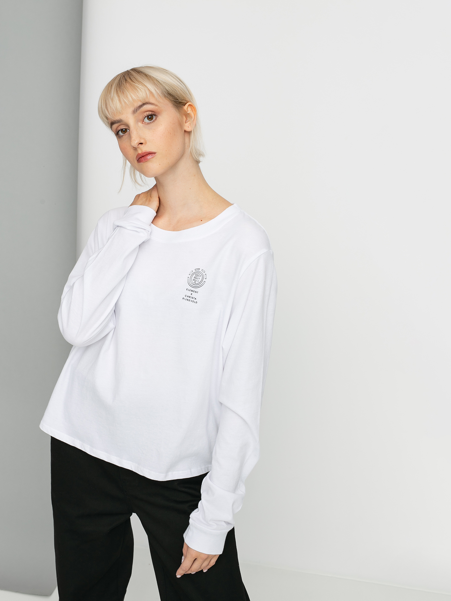 Longsleeve Element Christa Crop Wmn (white)