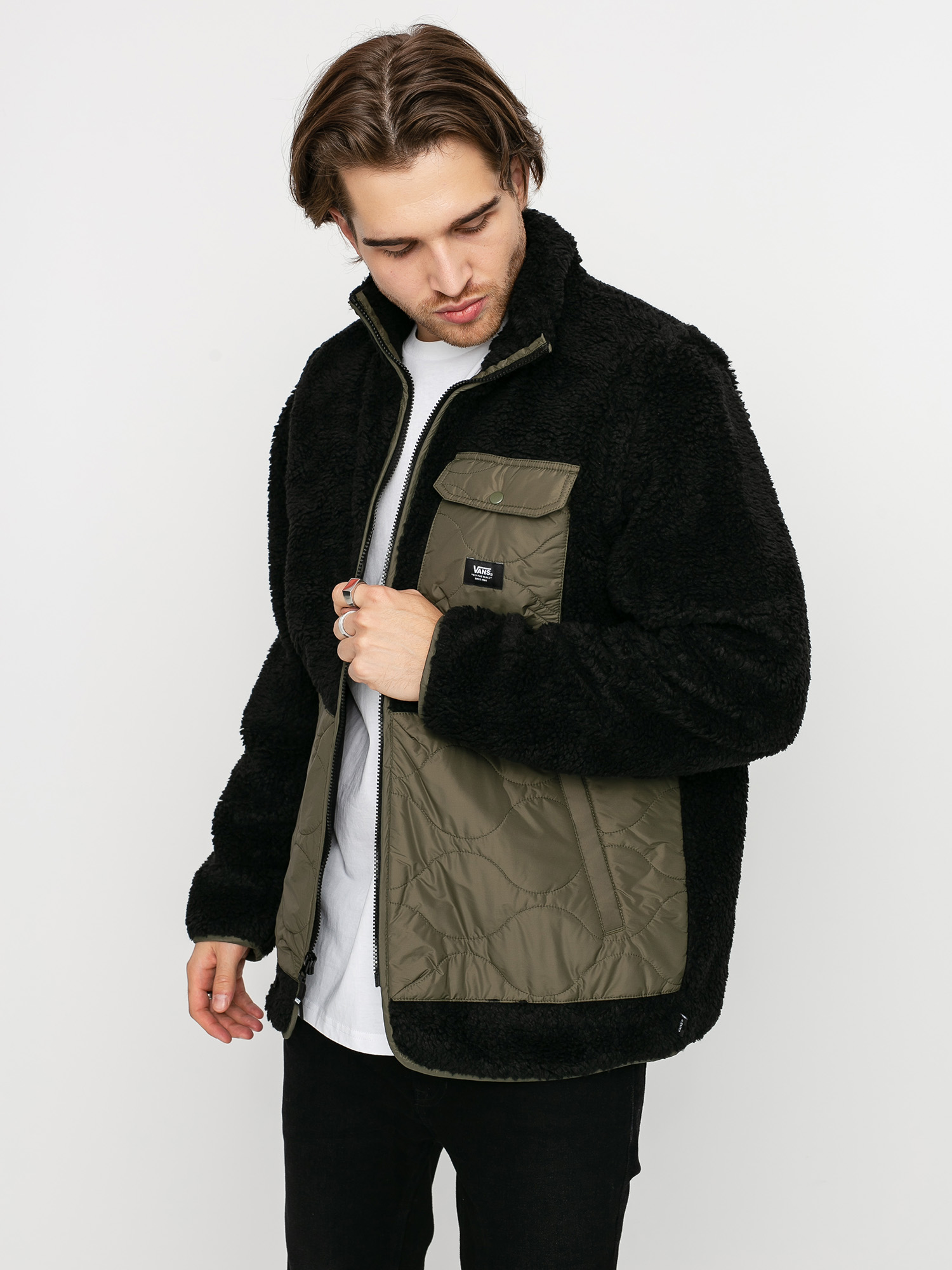 Kurtka Vans Weber (black sherpa/grape leaf)