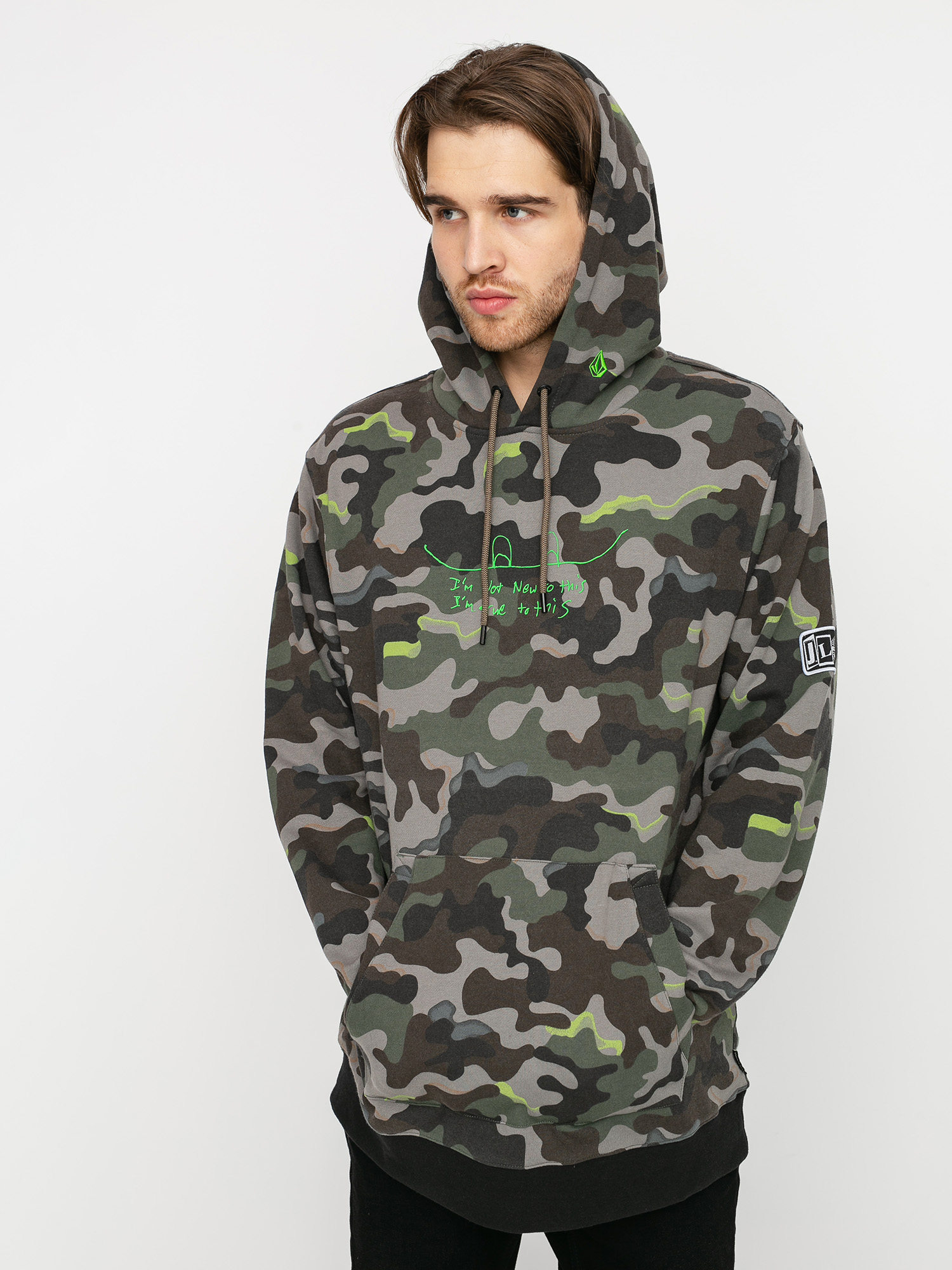Męska Bluza aktywna Volcom Jla HD (army)