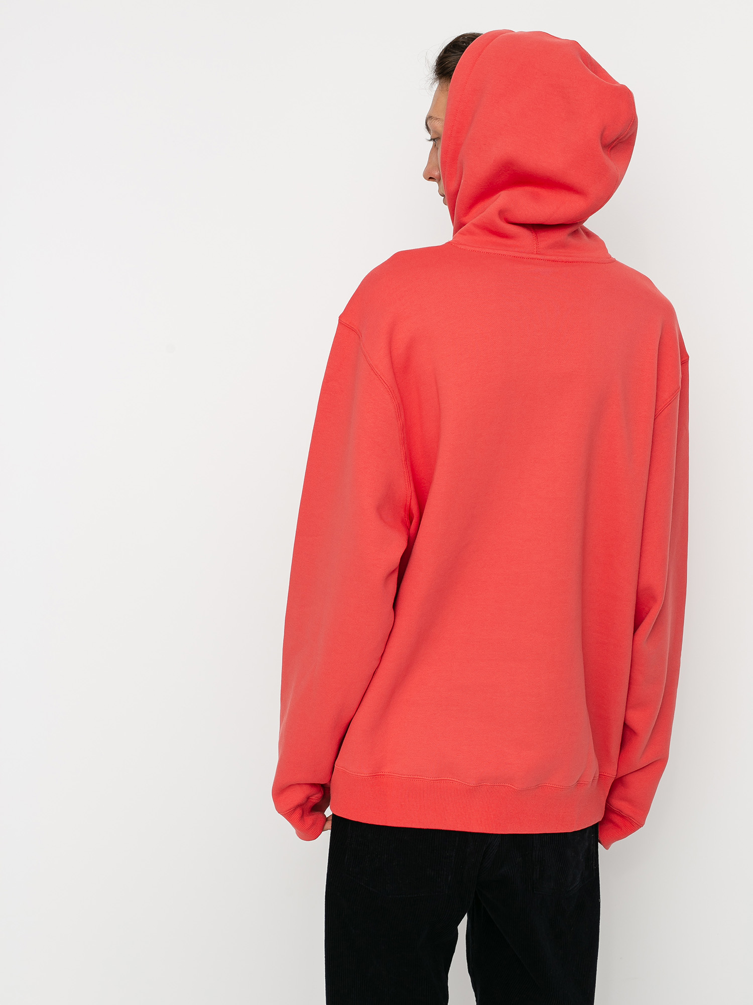 Bluza z kapturem Stussy Stock Logo App HD (pale red)
