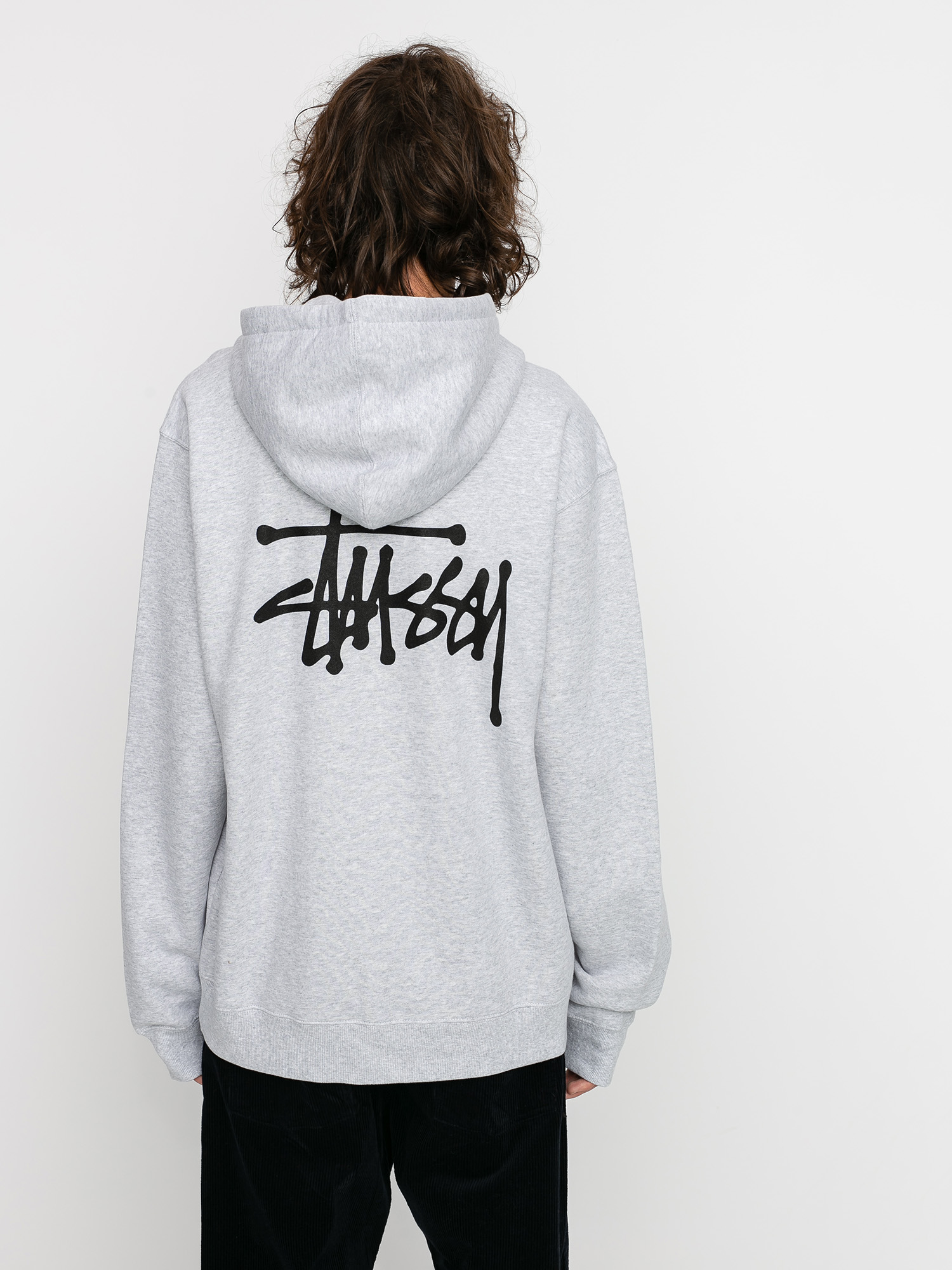 Bluza z kapturem Stussy Basic Stussy ZHD (ash heather)