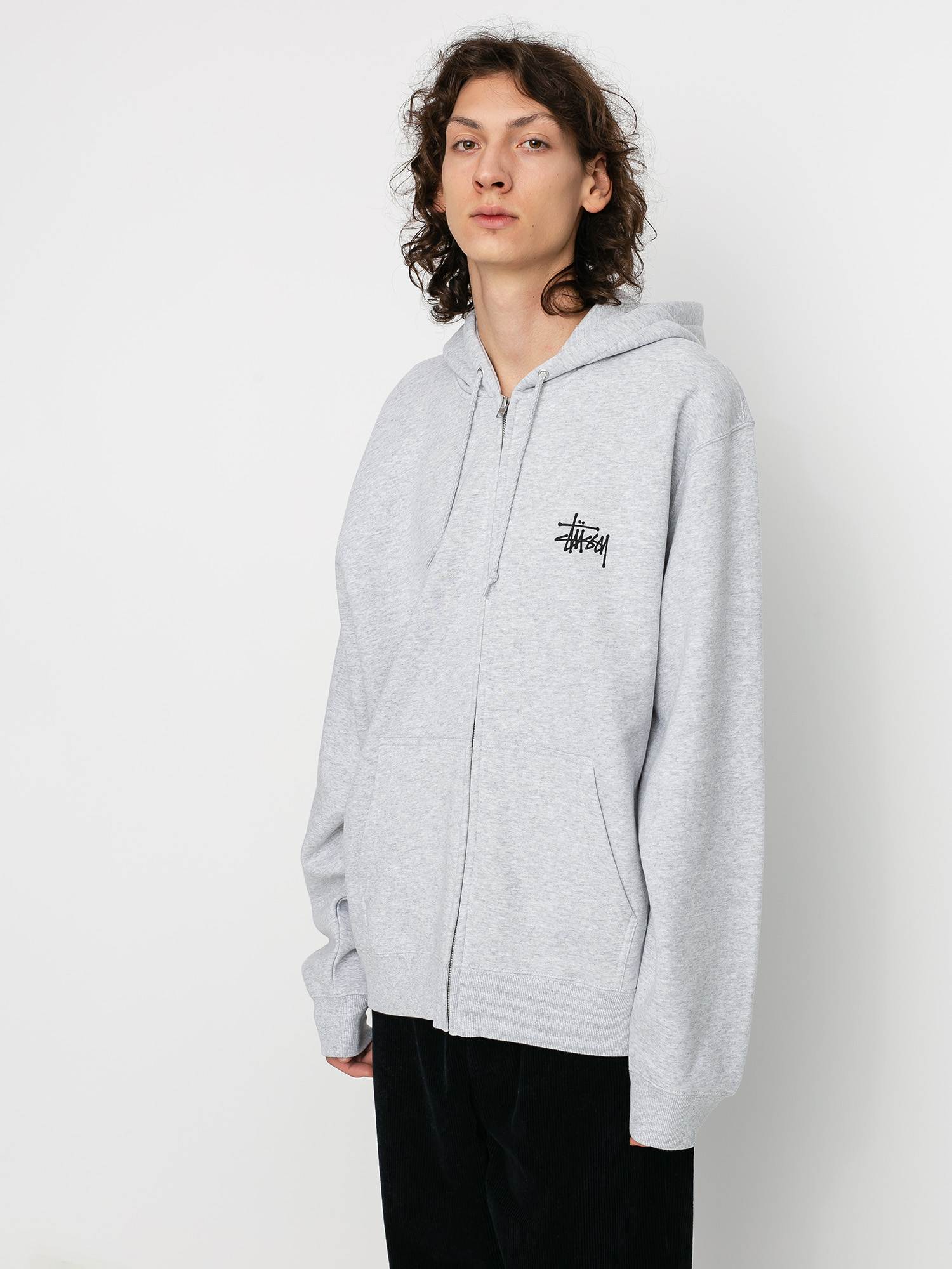 Bluza z kapturem Stussy Basic Stussy ZHD (ash heather)