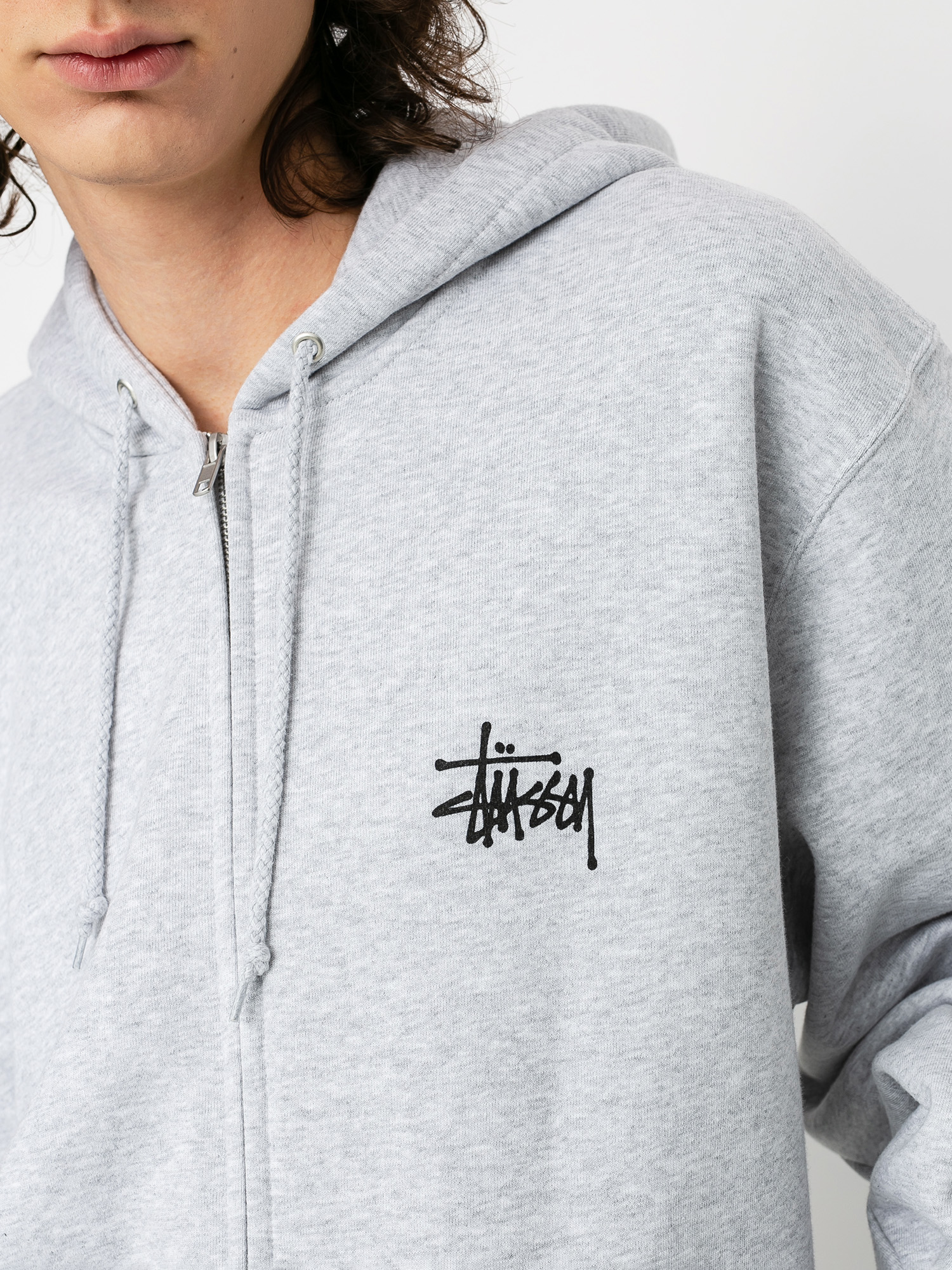 Bluza z kapturem Stussy Basic Stussy ZHD (ash heather)
