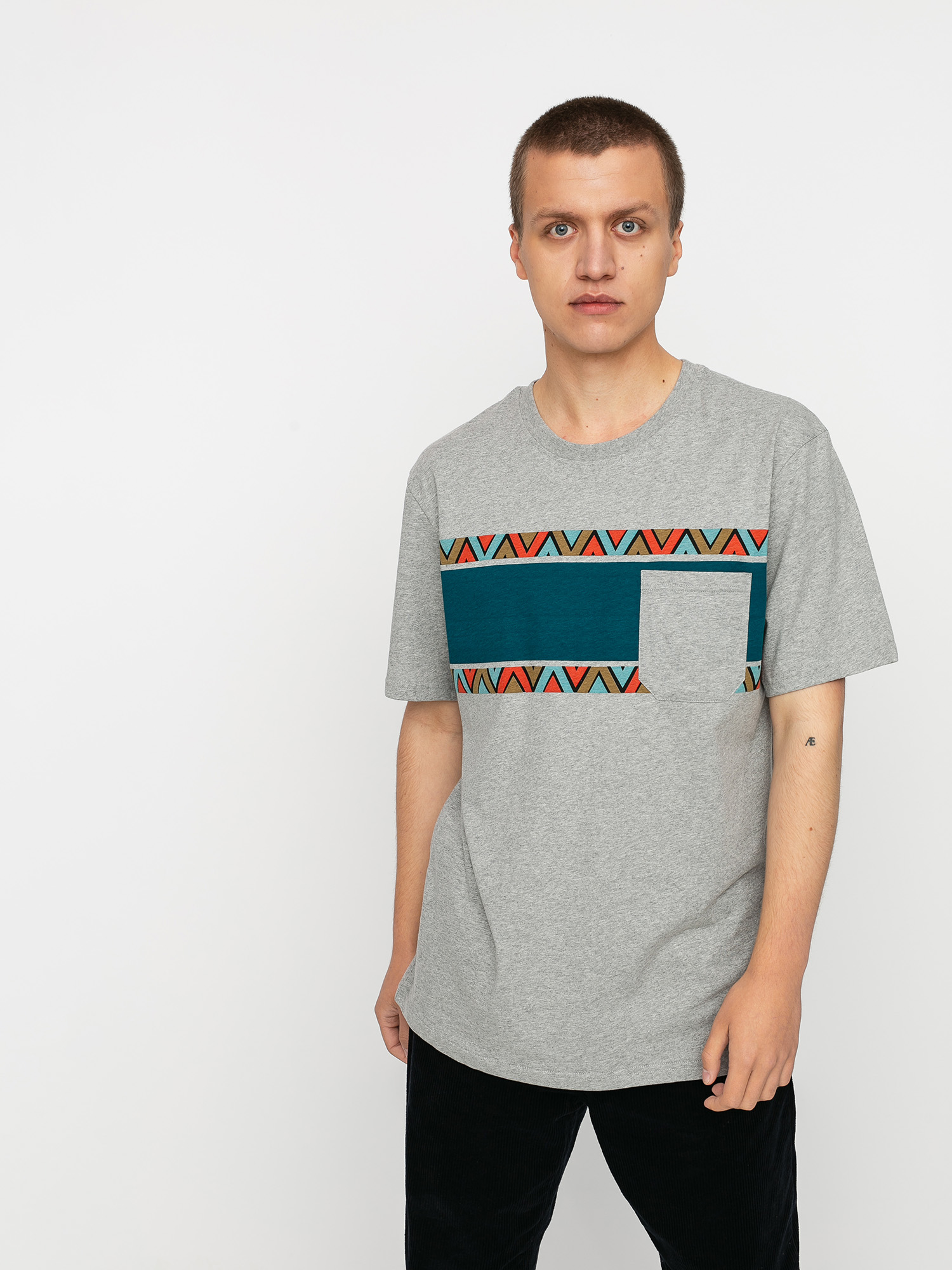 T-shirt Iriedaily Monte Noe Pocket (grey mel)