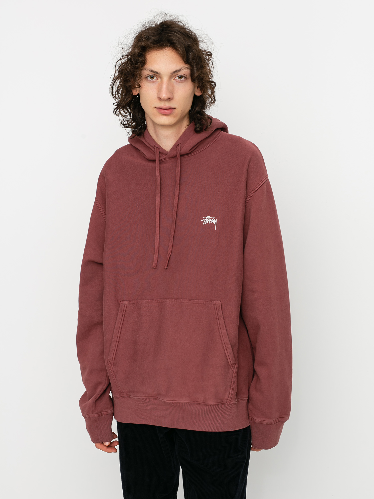 Bluza z kapturem Stussy Stussy Logo HD (burgundy)