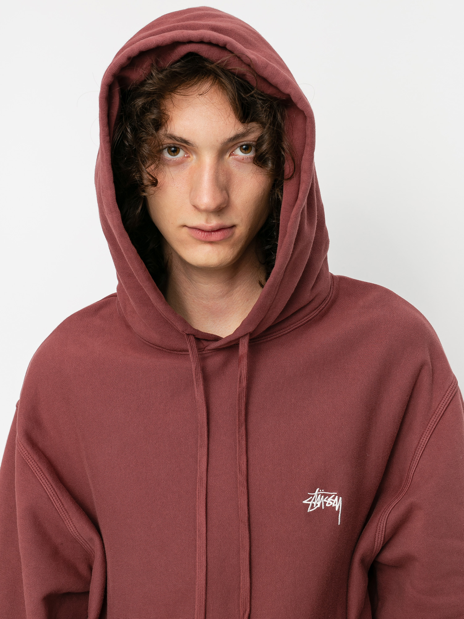 Bluza z kapturem Stussy Stussy Logo HD (burgundy)