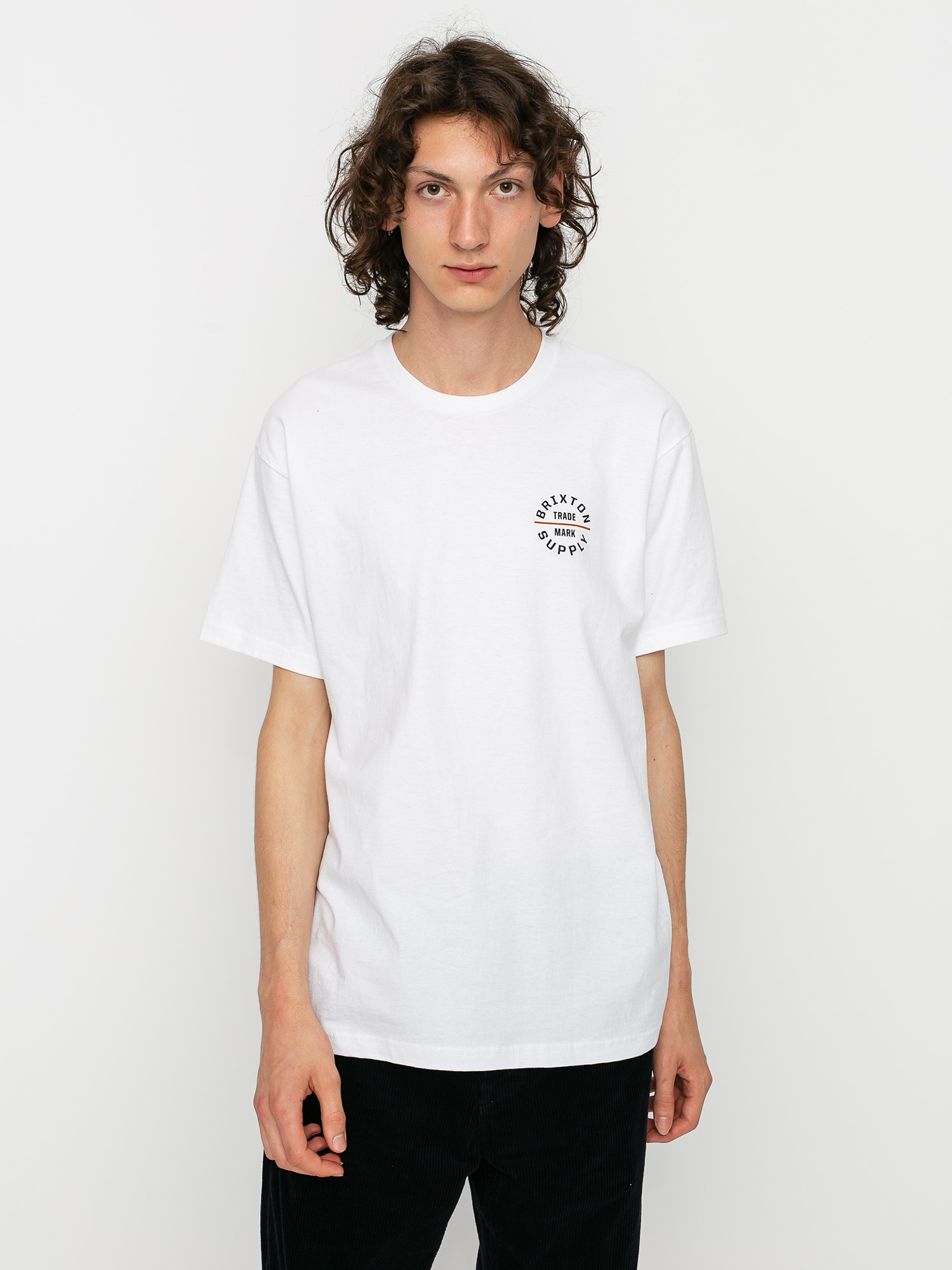 T-shirt Brixton Oath V (white/amber)
