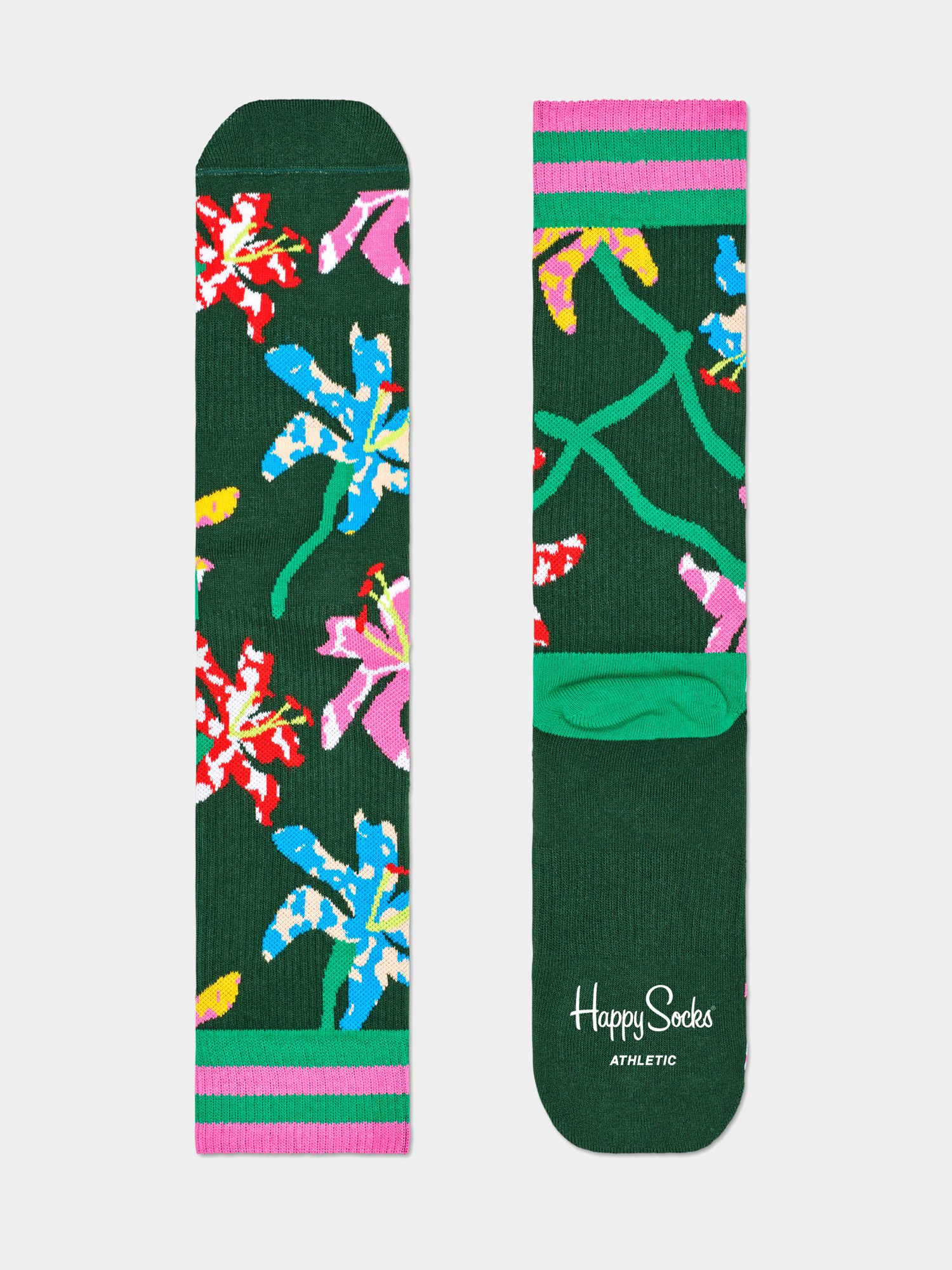 Skarpetki Happy Socks Athletic Lily Crew (green)