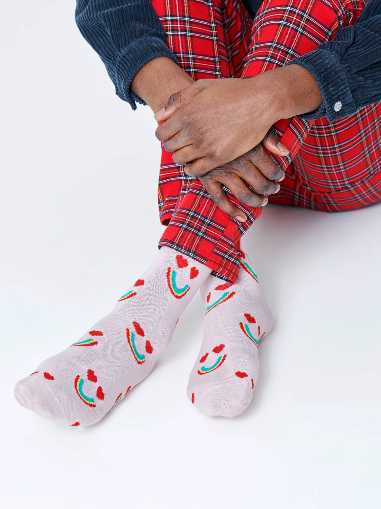 Skarpetki Happy Socks Wool Happy Rainbow (pink)