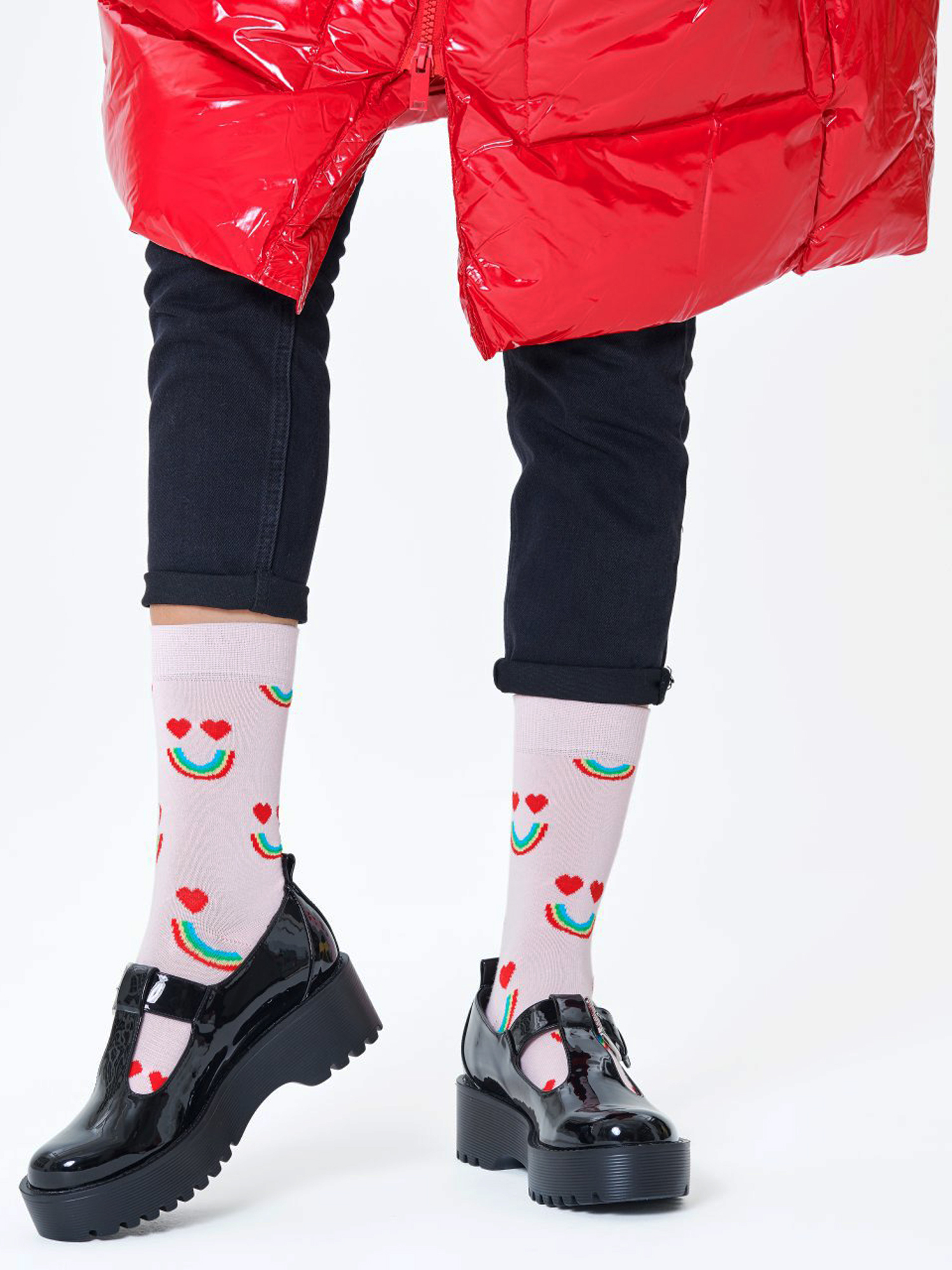 Skarpetki Happy Socks Wool Happy Rainbow (pink)