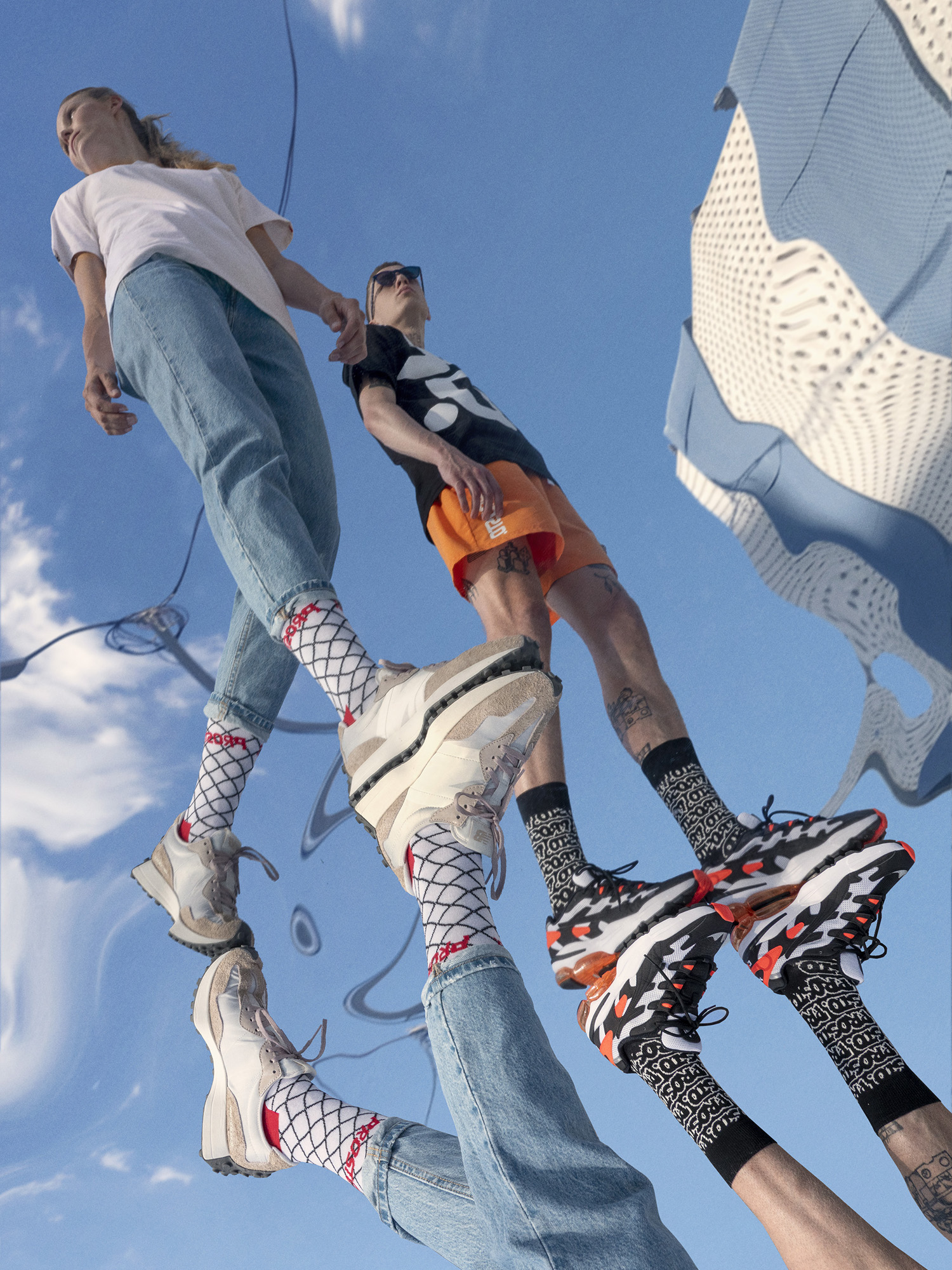 Skarpetki Happy Socks Prosto Zone (white/black/red)