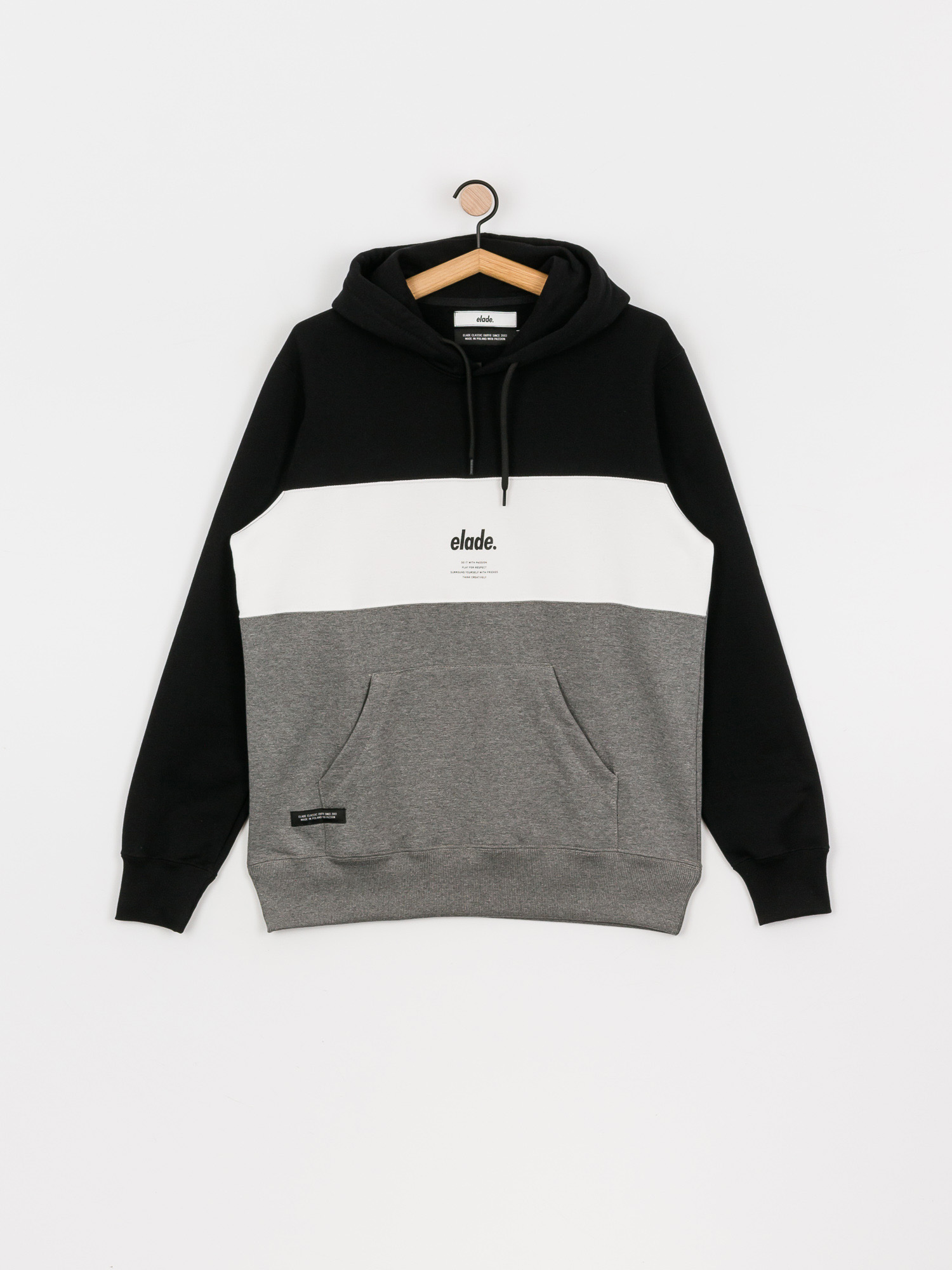 Bluza z kapturem Elade Colour Block HD (black/white/maroon)